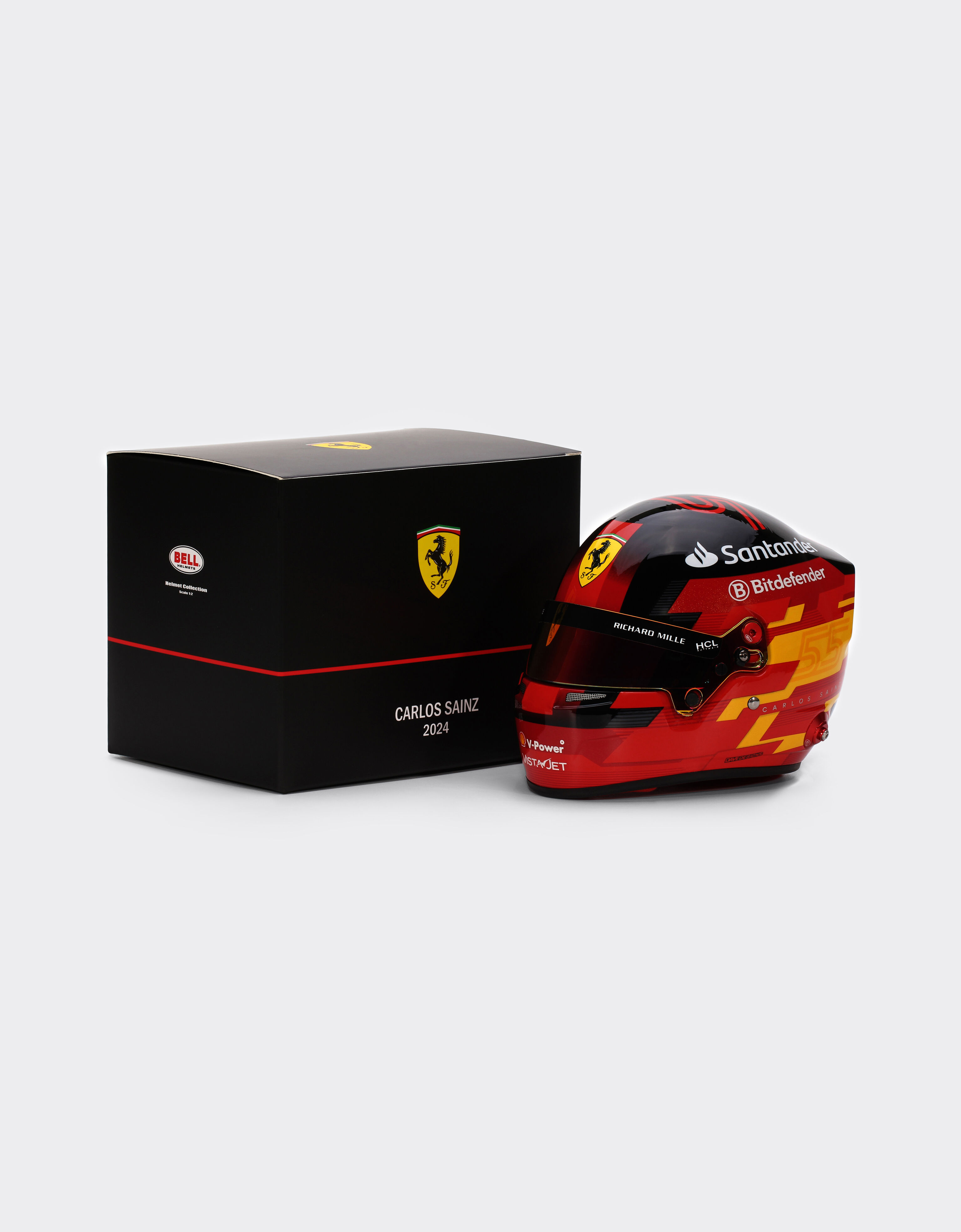 Ferrari 2024 Carlos Sainz mini helmet in 1:2 scale Red F1345f