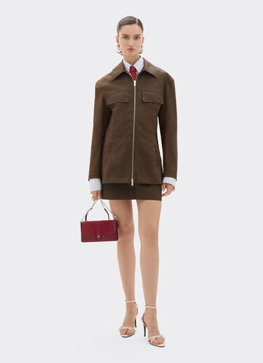 Ferrari Technical gabardine jacket with a vintage effect Khaki Green 49926f