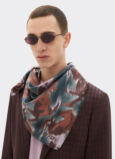 Ferrari Silk yoke with pony Ikat print Peacock 22717f