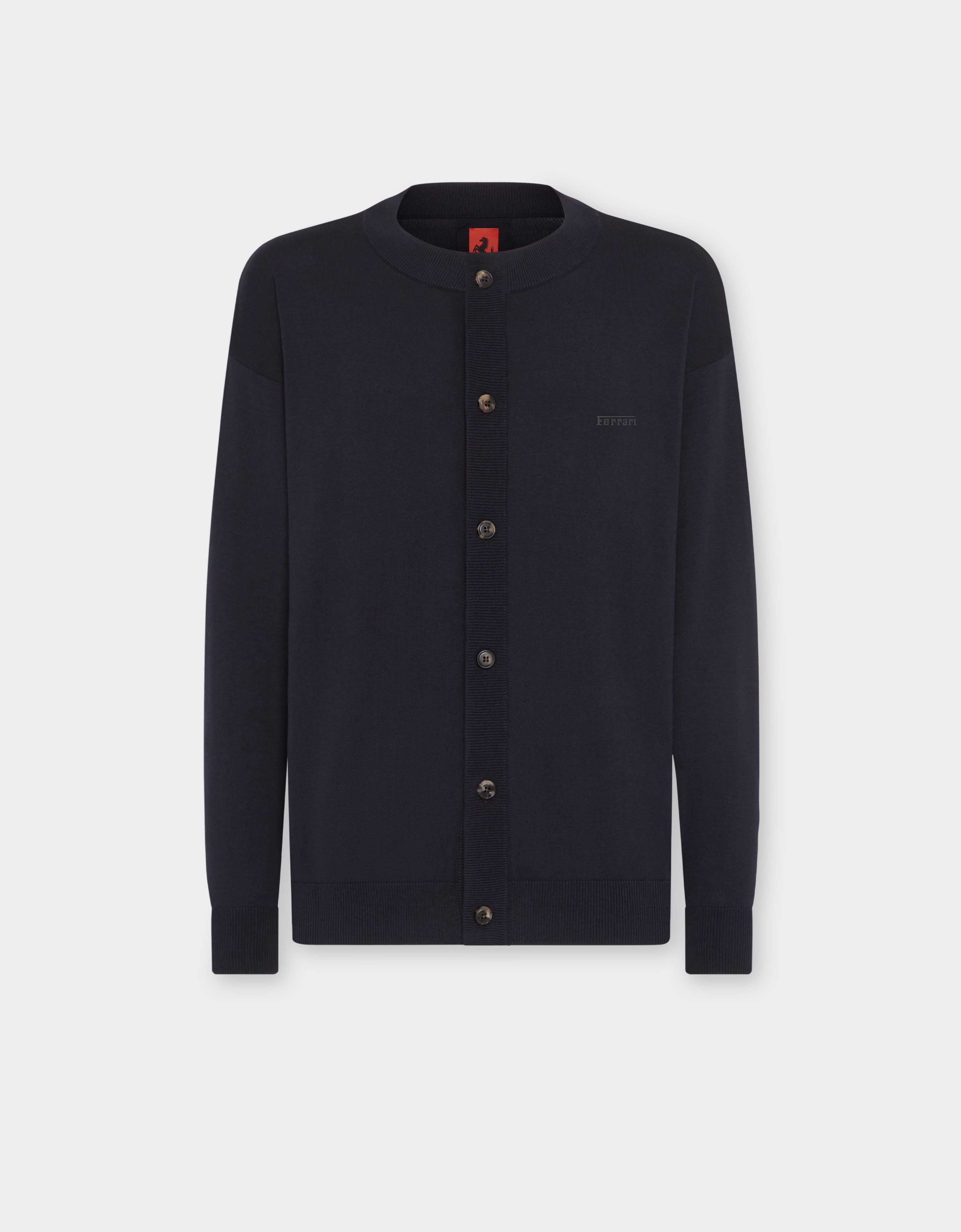 Ferrari Men's Navy Cotton And Silk Cardigan - Sweaters & Knitwear 46