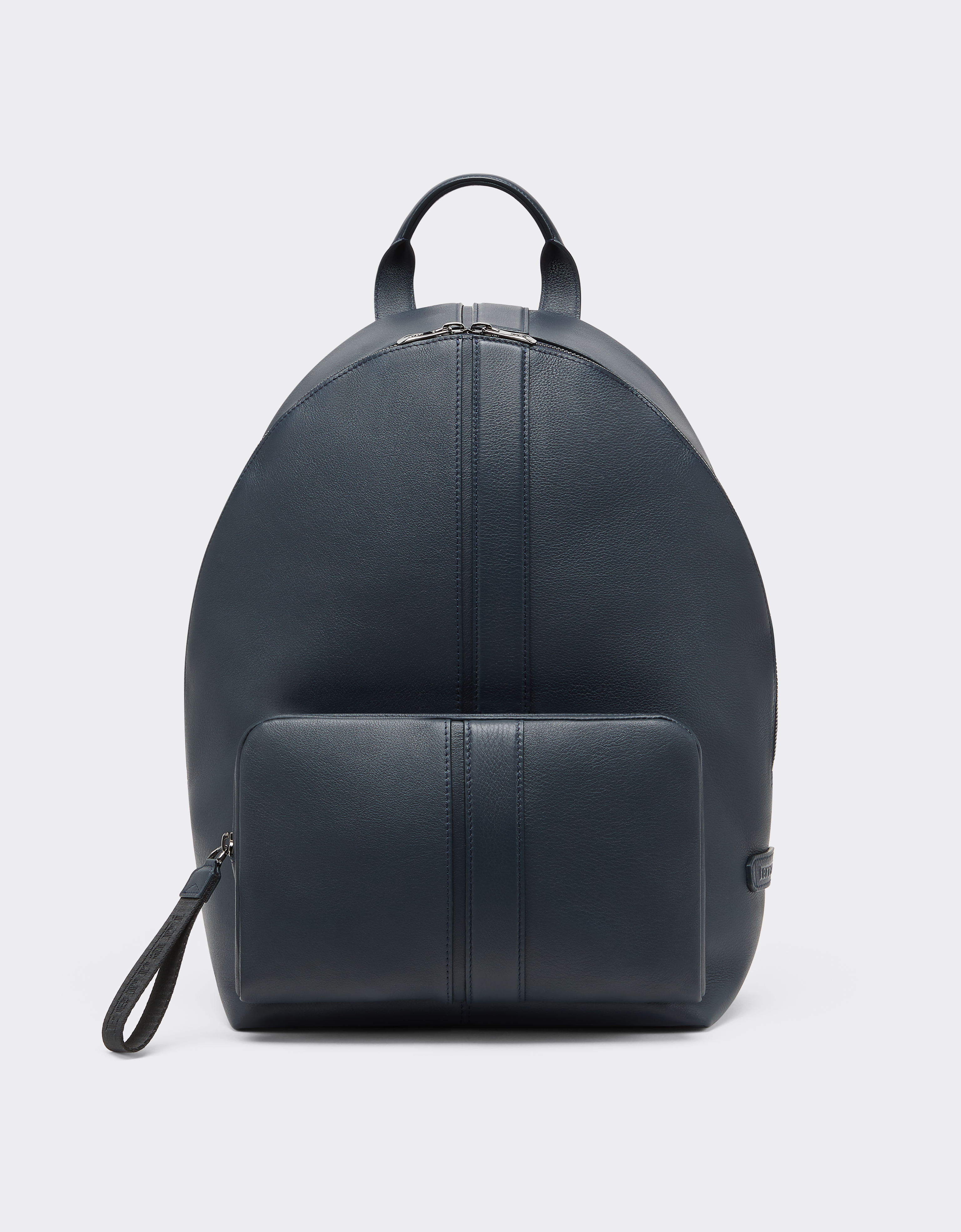 Ferrari Rucksack In Tumbled Leather In Navy
