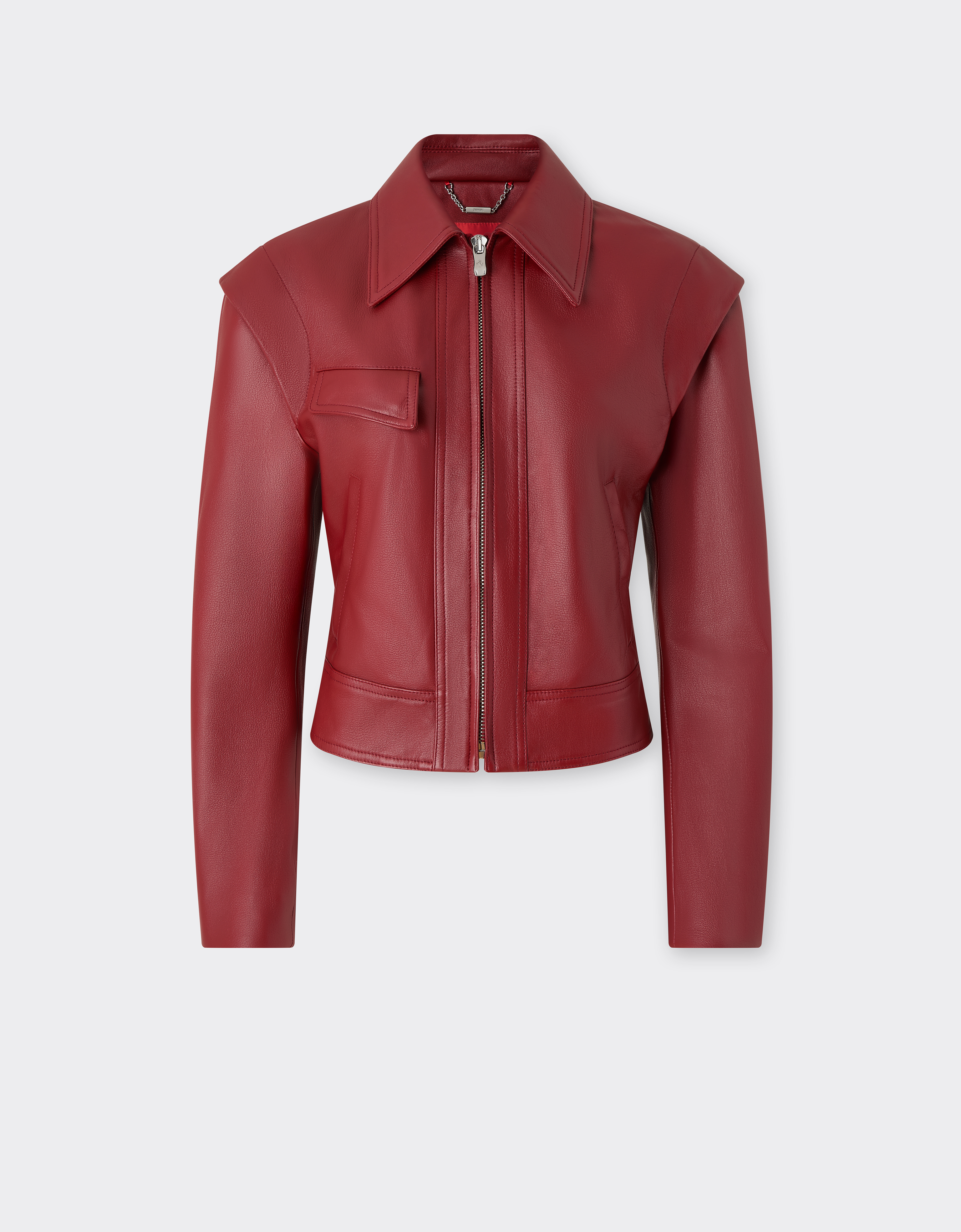Ferrari Women's Maison Red Deer-Effect Nappa Leather Blouson - Jackets 42
