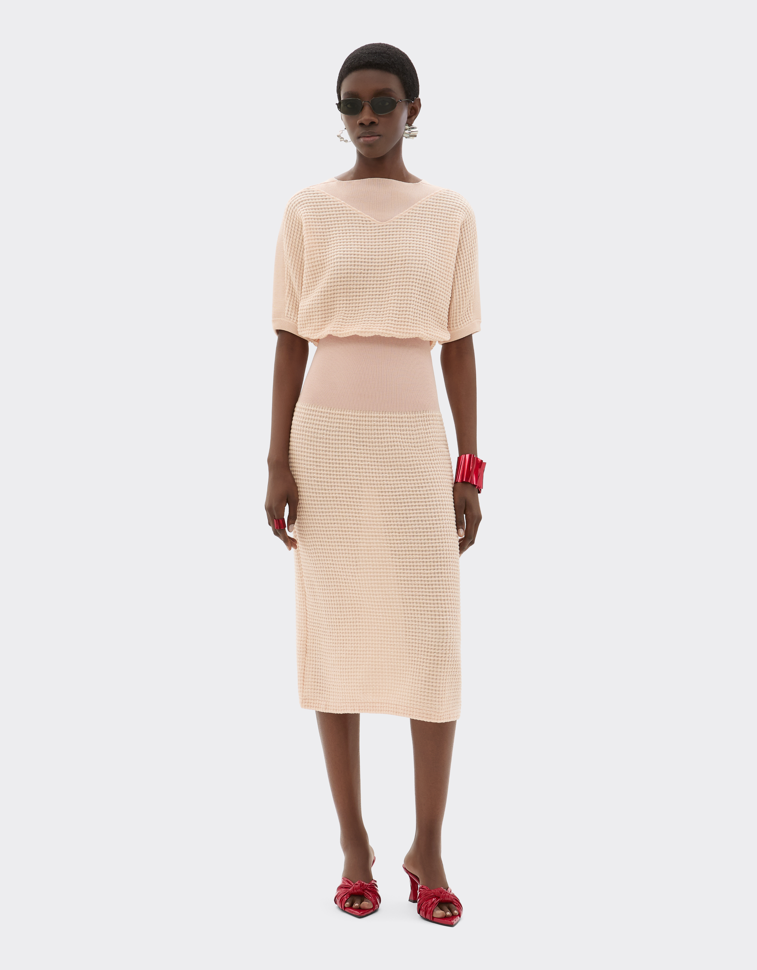 Ferrari Linen And Cotton Knit Dress