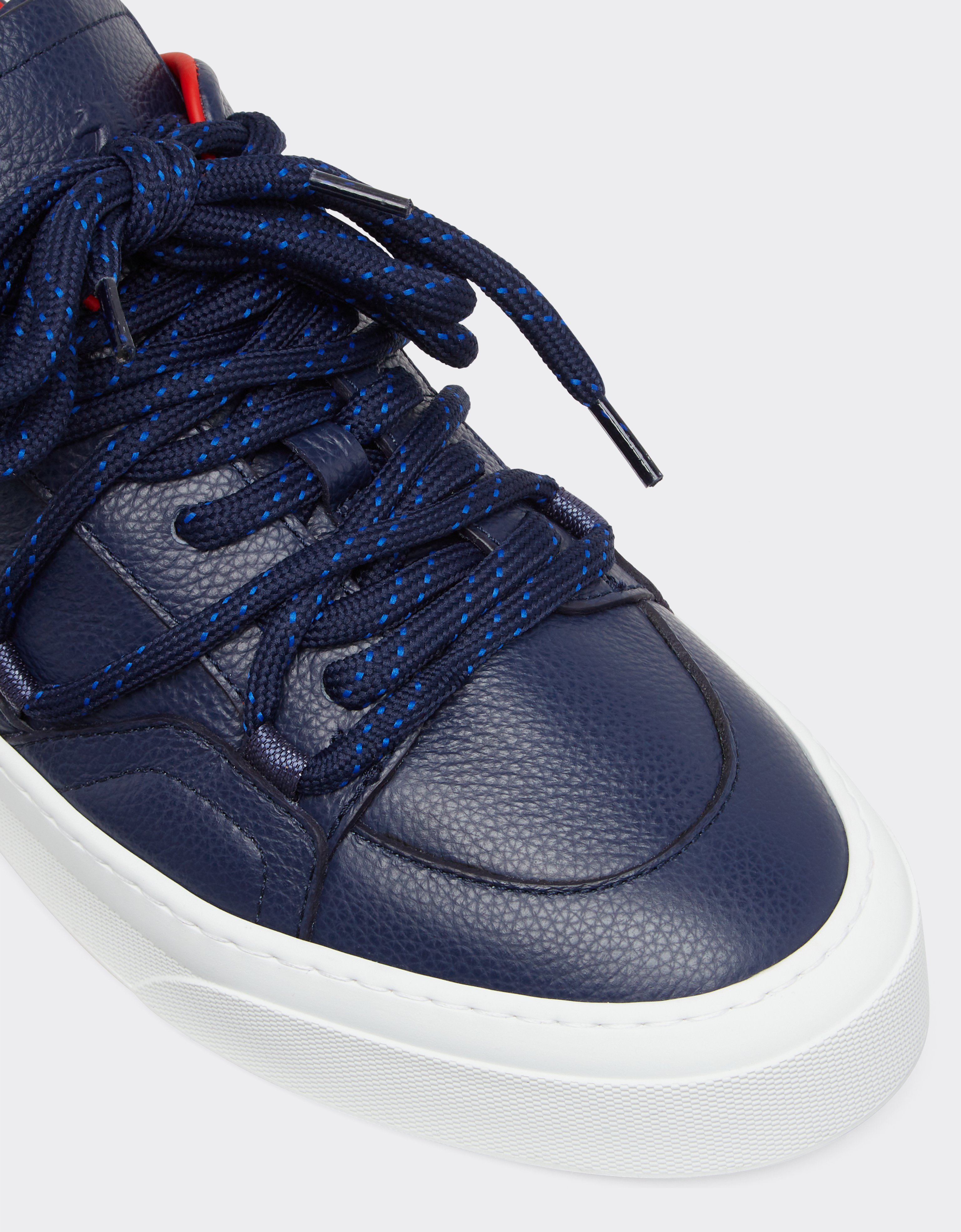 Ferrari Trainers In Tumbled Leather In Navy
