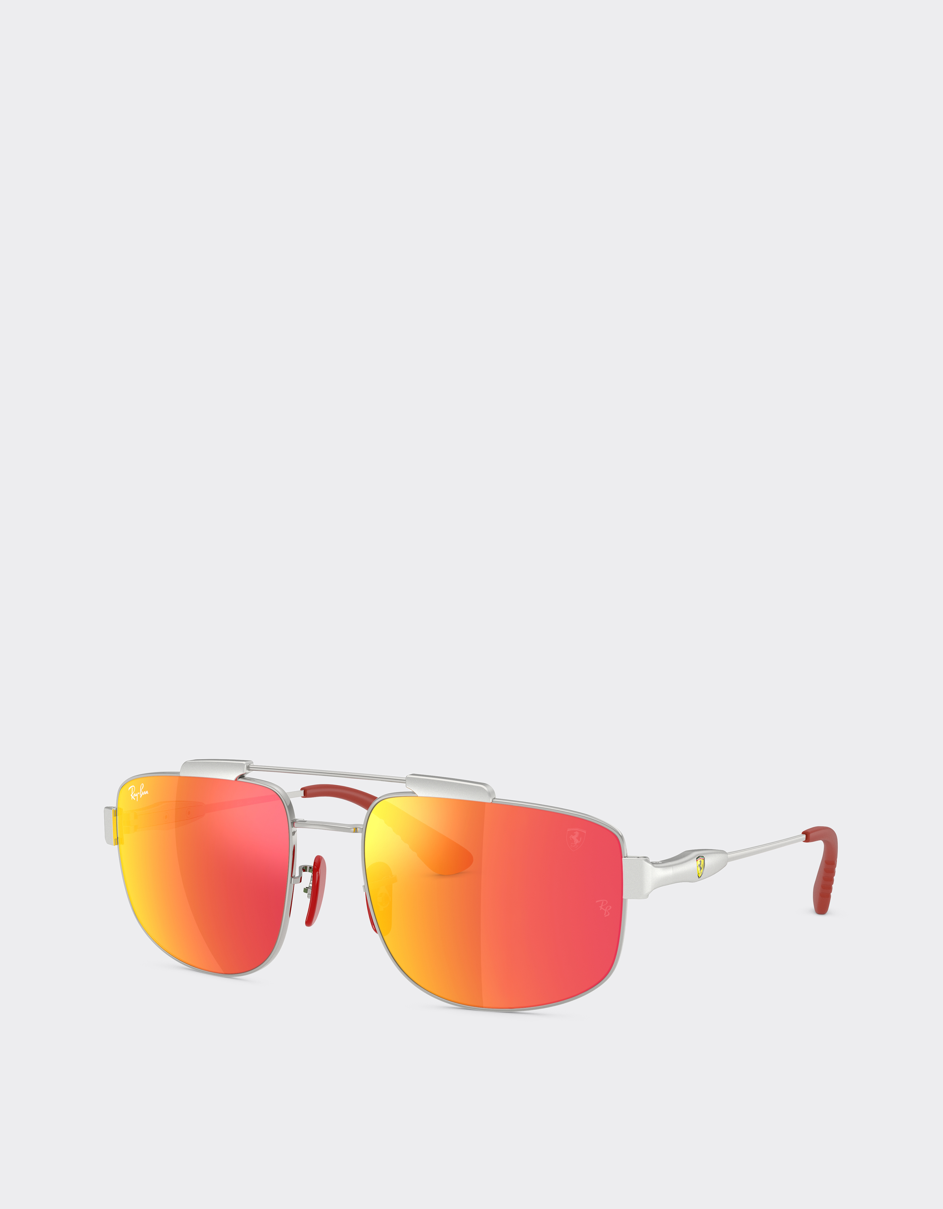  Ferrari Ray-ban Für Scuderia Ferrari Rb3789m Aus Silbernem Metall Mit Grau Verspiegelten Gläsern Mit Rotem Rand Sonderedition -  Sonnenbrillen Silver Os 