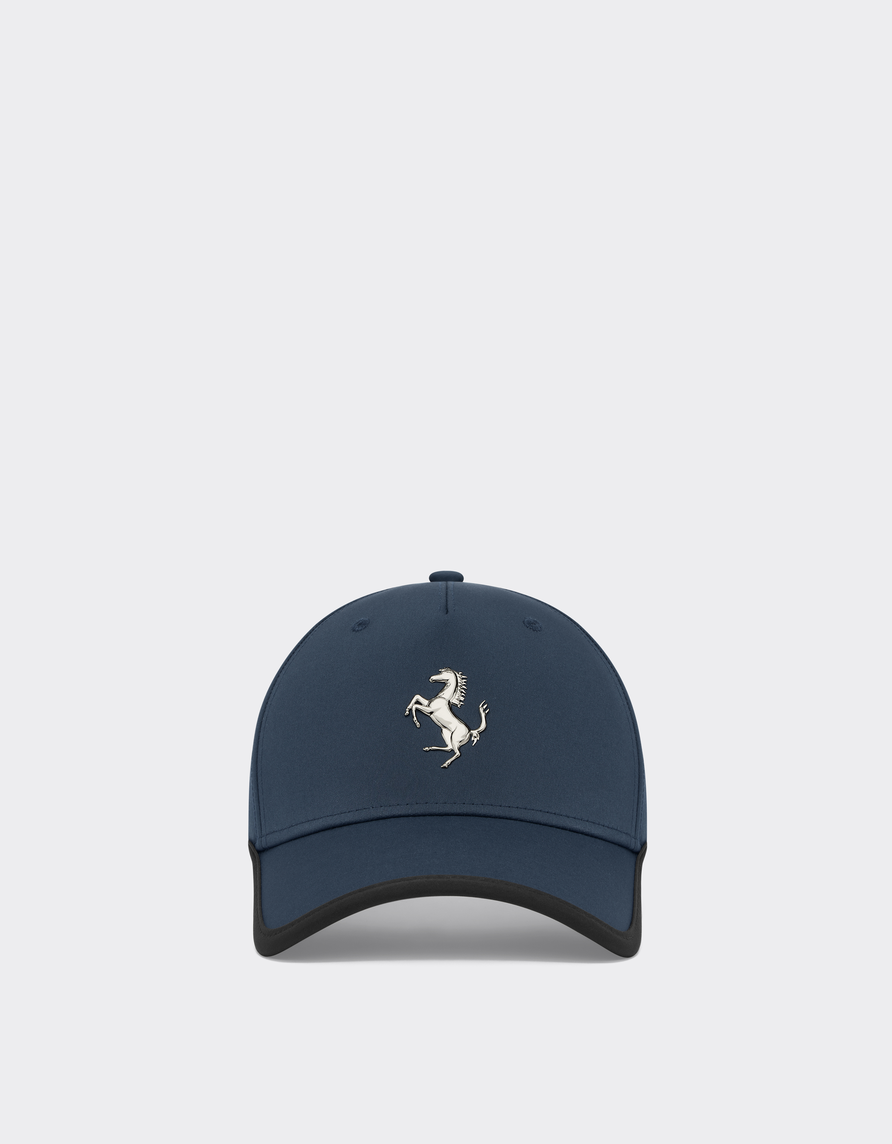 Ferrari Unisex Navy Baseball Cap With Metal Prancing Horse - Hats Os