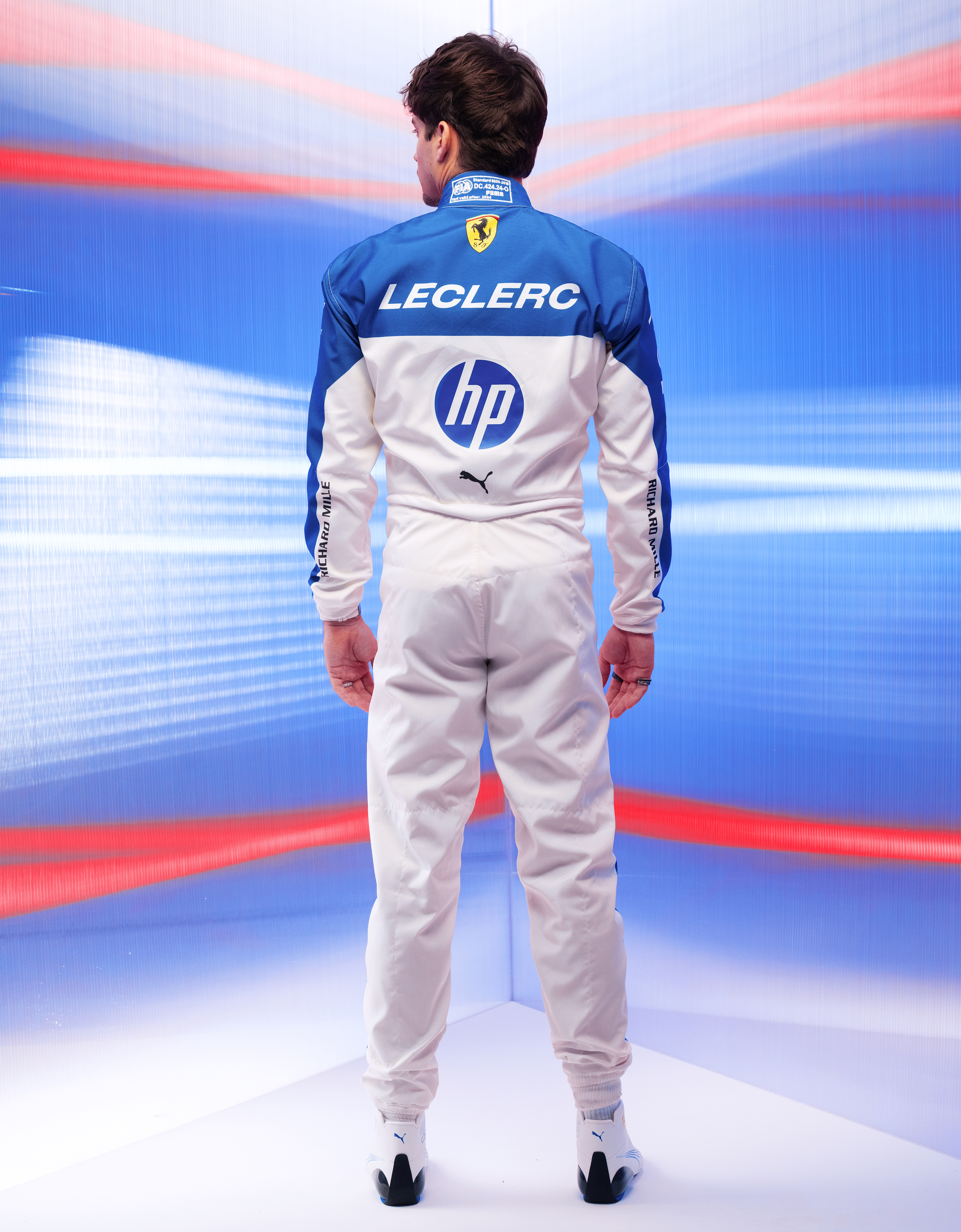  Ferrari Charles Leclerc Traje De Carreras Puma Para La Scuderia Ferrari -  Otros Artículos Auténticos Blanco óptico Os 