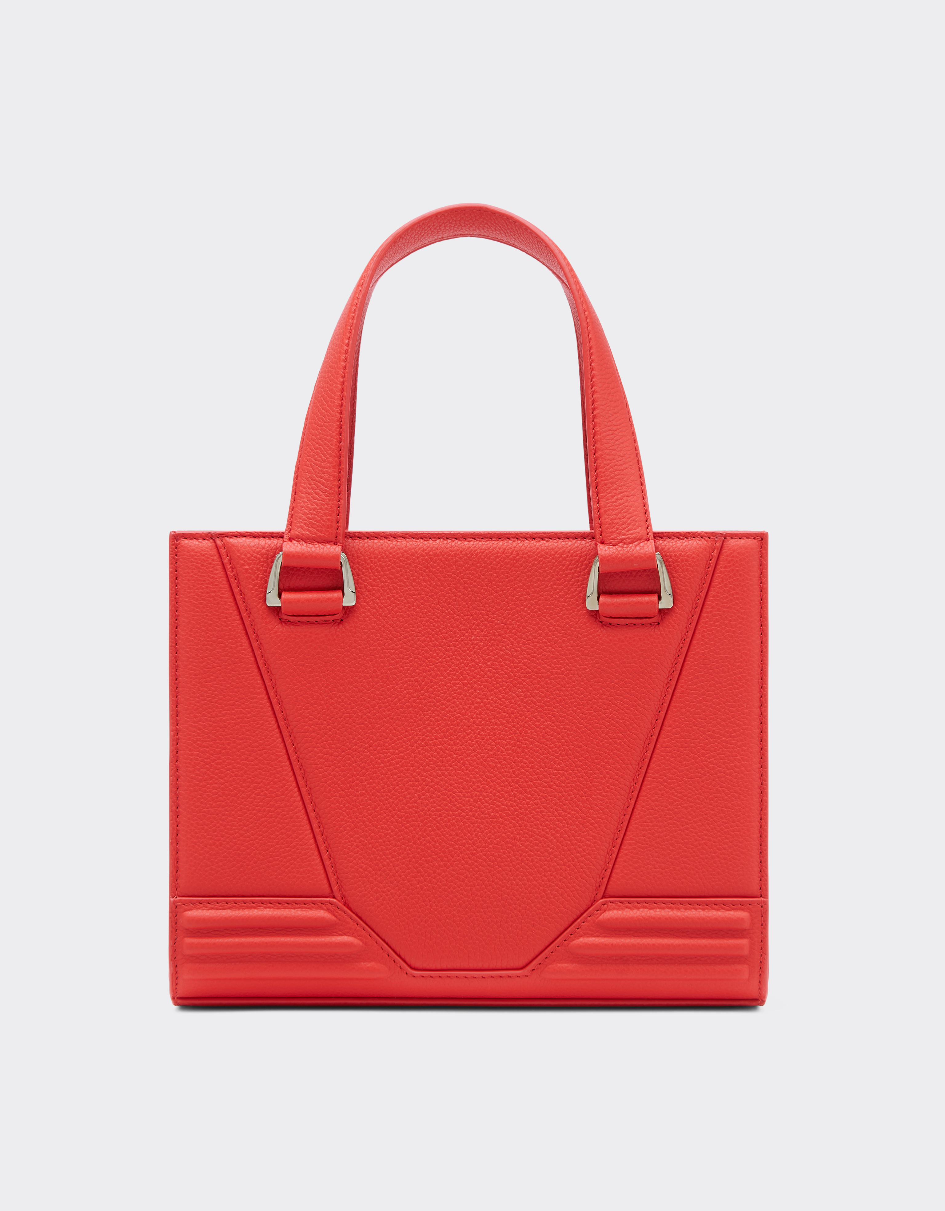 Ferrari Mini Bag In Textured Leather In Rosso Dino