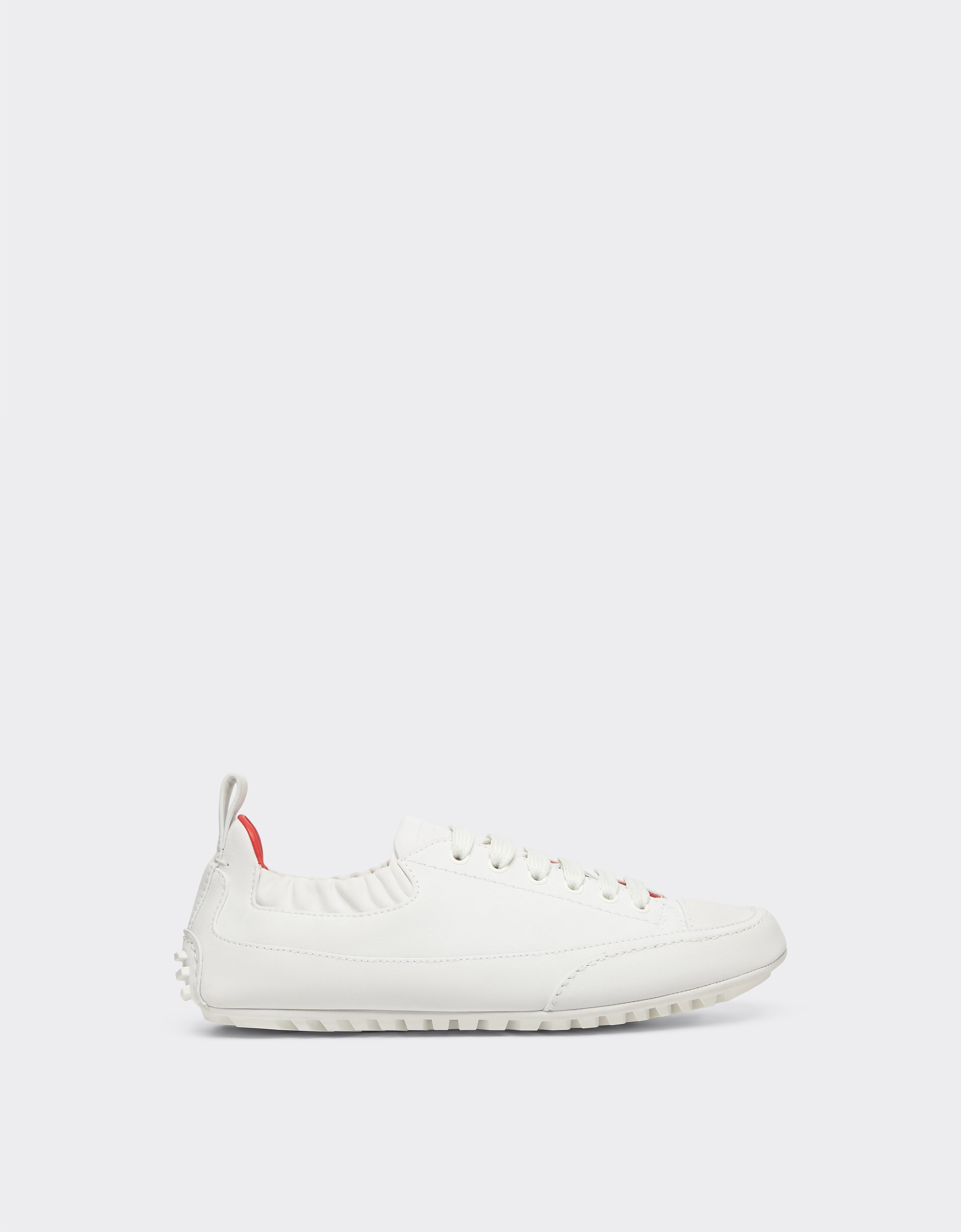 Ferrari Driving Trainers In Nubuck Leather In Optical White
