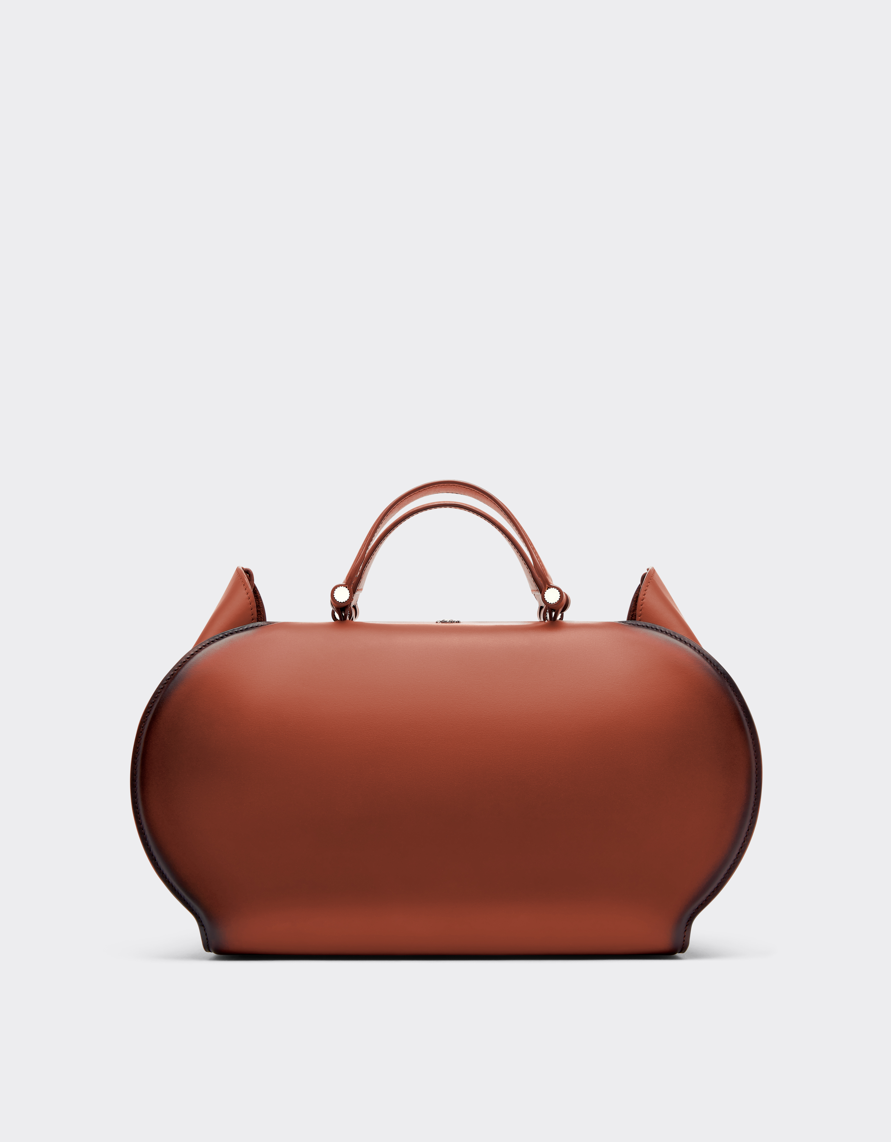 Ferrari La Dino Bowling Bag In Gradient Leather In Brown