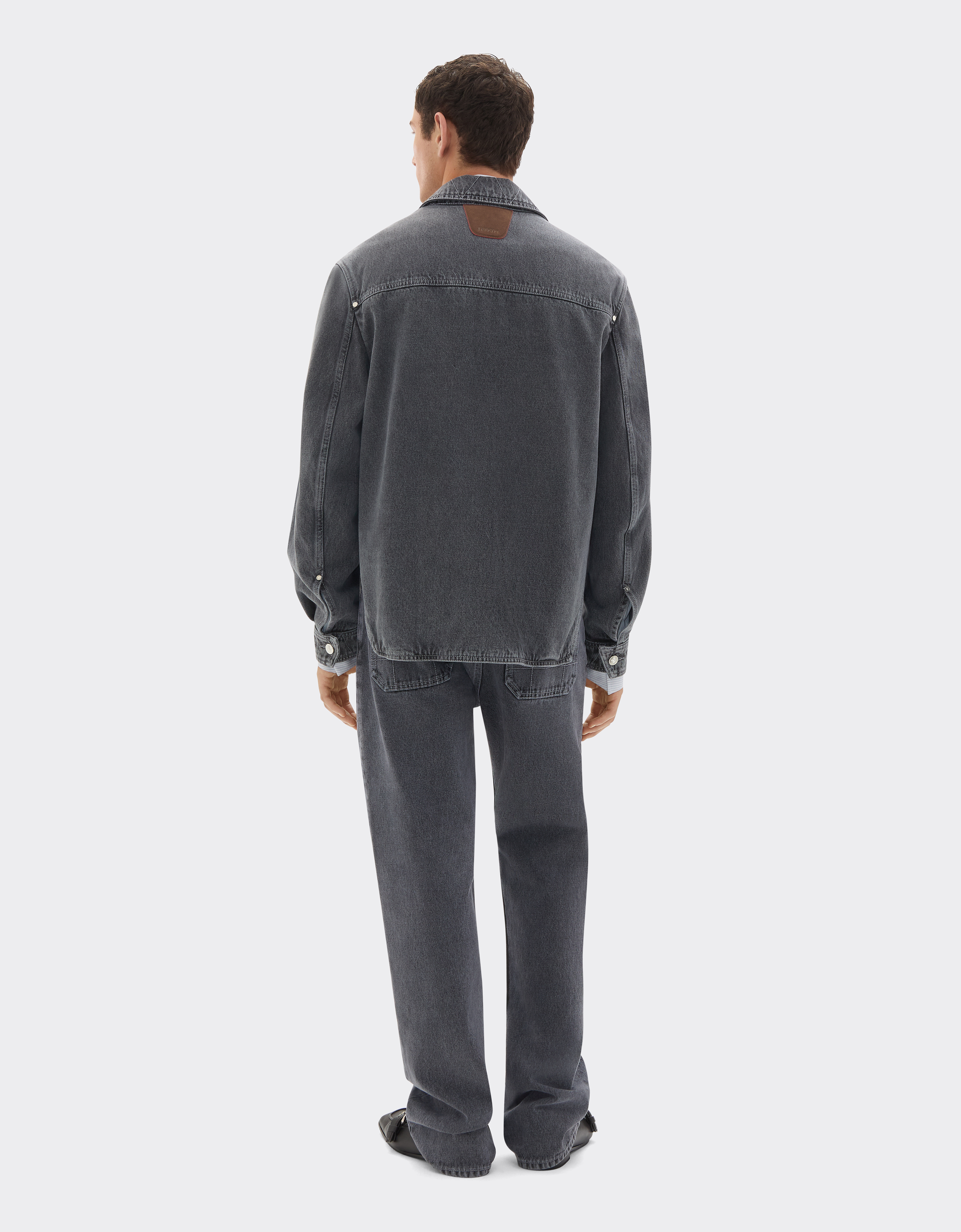 Ferrari Five-pocket Pants In Marbled Denim In Gray