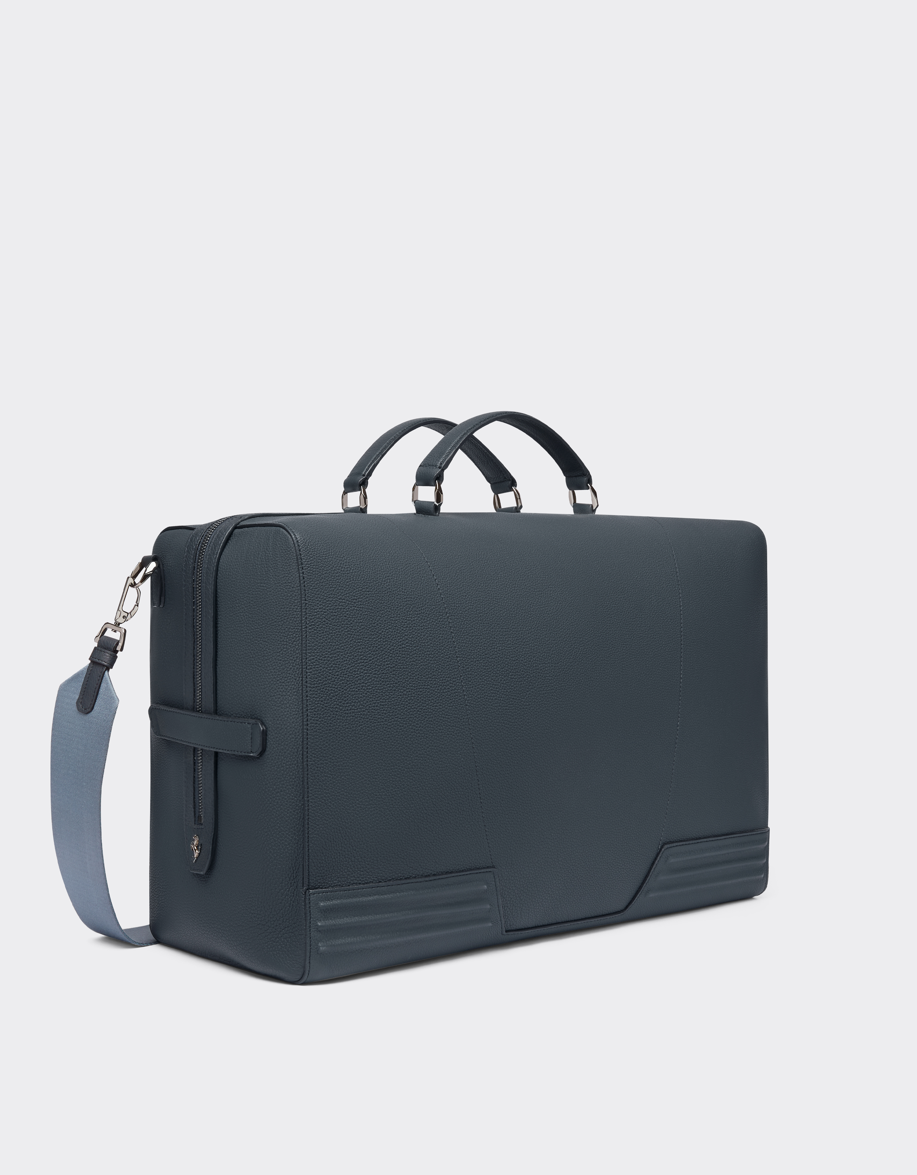 Ferrari Leather Gt Bag, Weekender Model In Navy