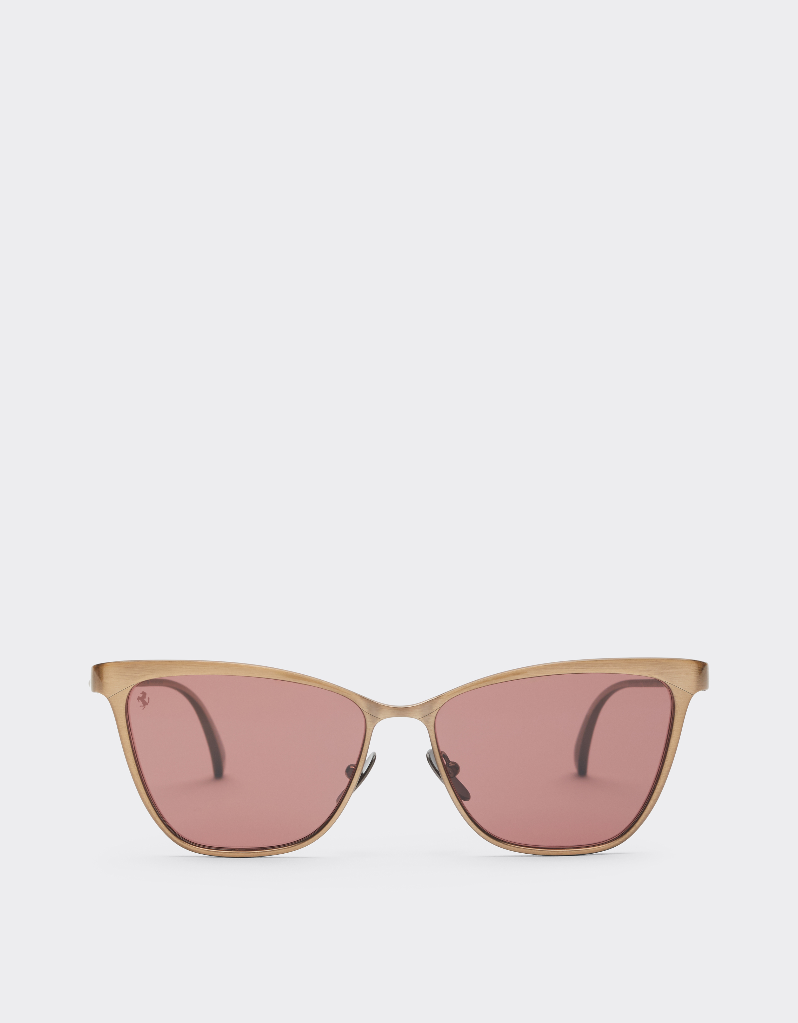 Ferrari Women's Ingrid Sunglasses In Brushed Gray/Brownmetal With Red Polarized Lenses - Sunglasses Os