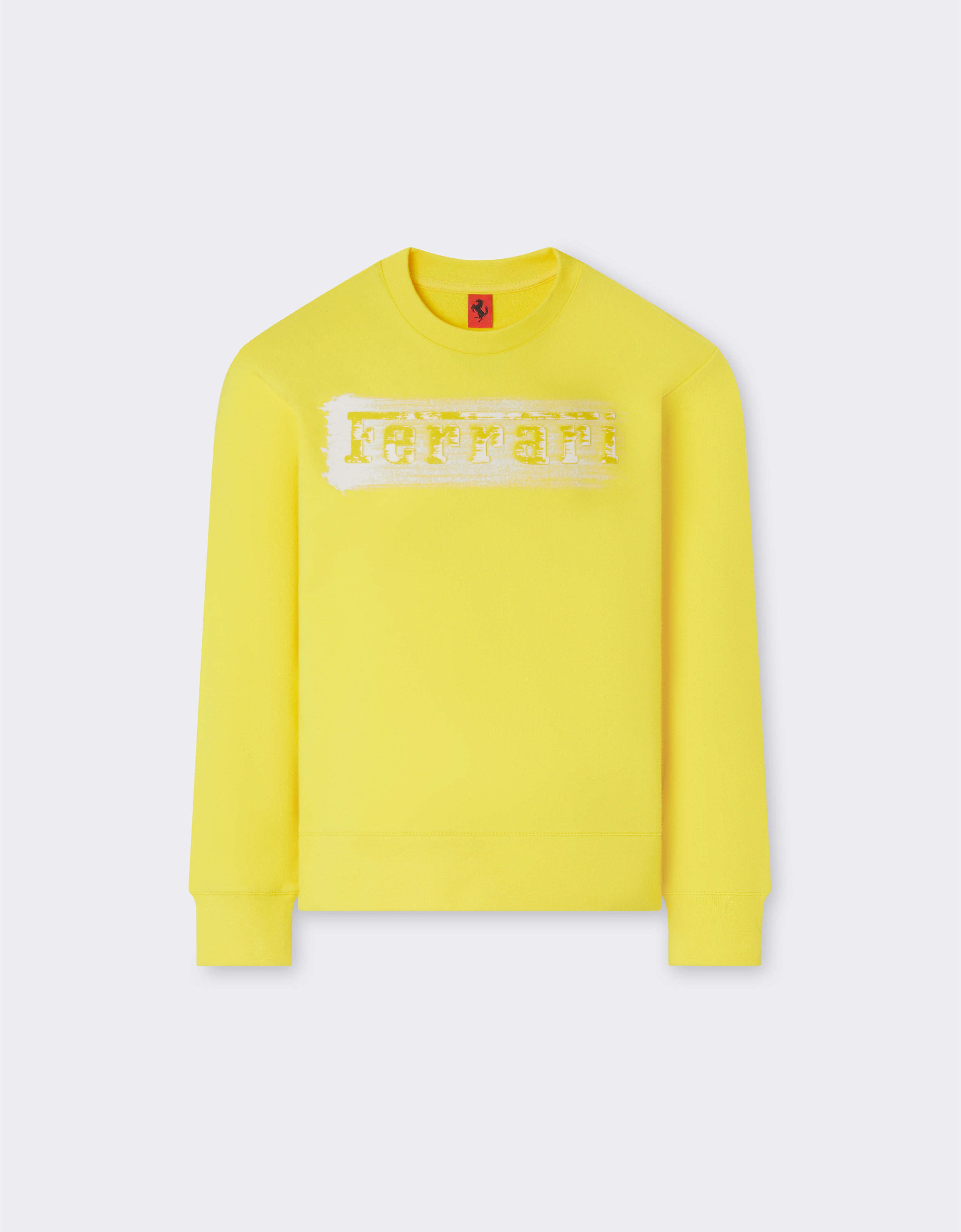 Ferrari Unisex Giallo Modena Lightweight Sweatshirt With Logo - Jackets And Sweatshirts 4Y