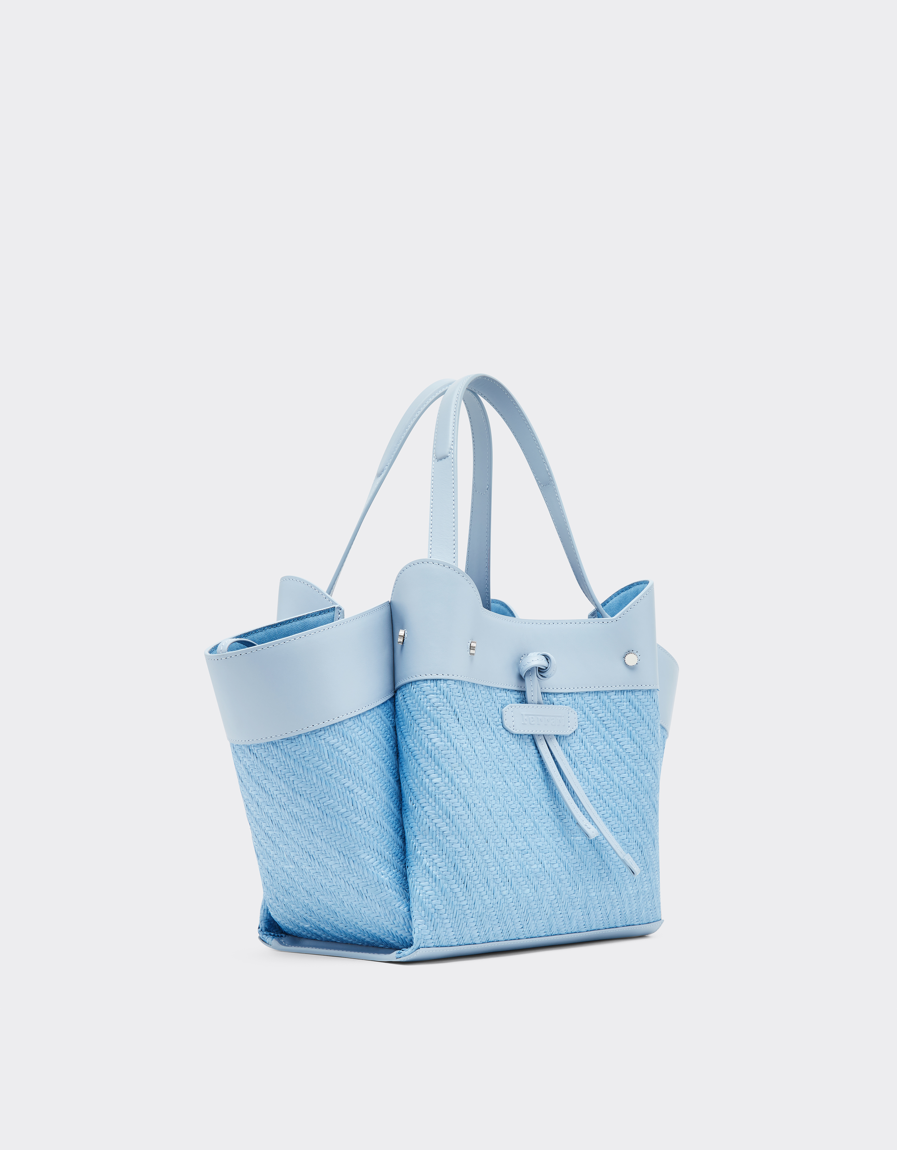 Ferrari Small  Raffia And Leather Tote Bag