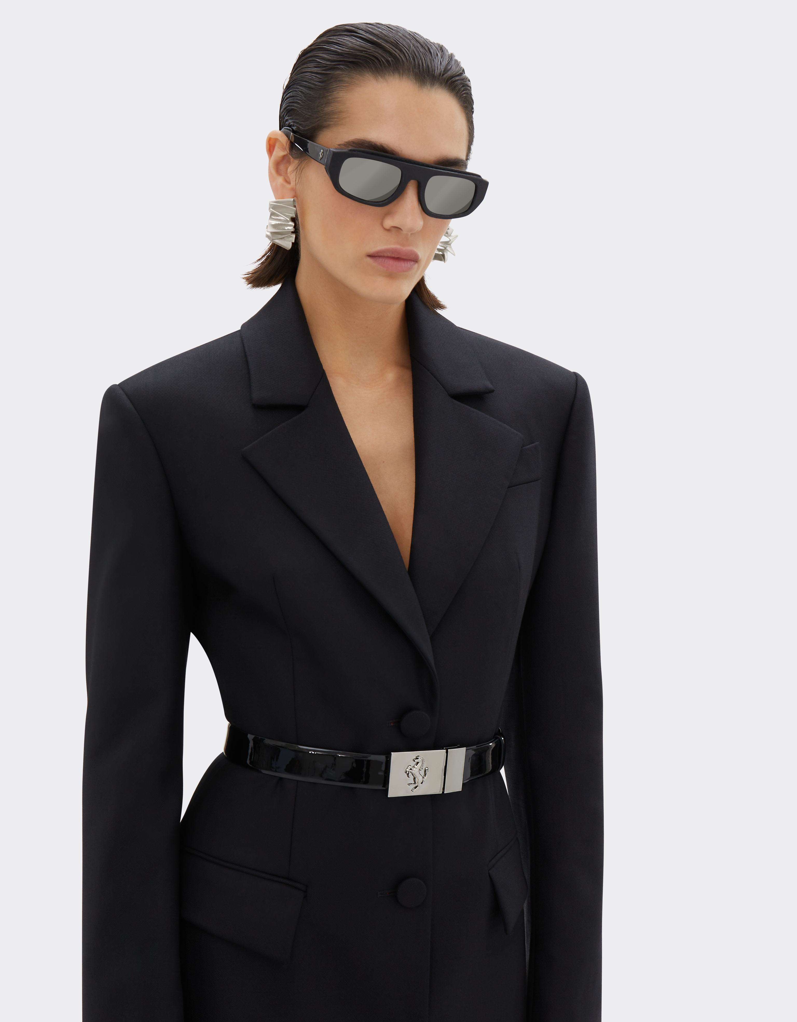 Ferrari Double Wool Coat In Black