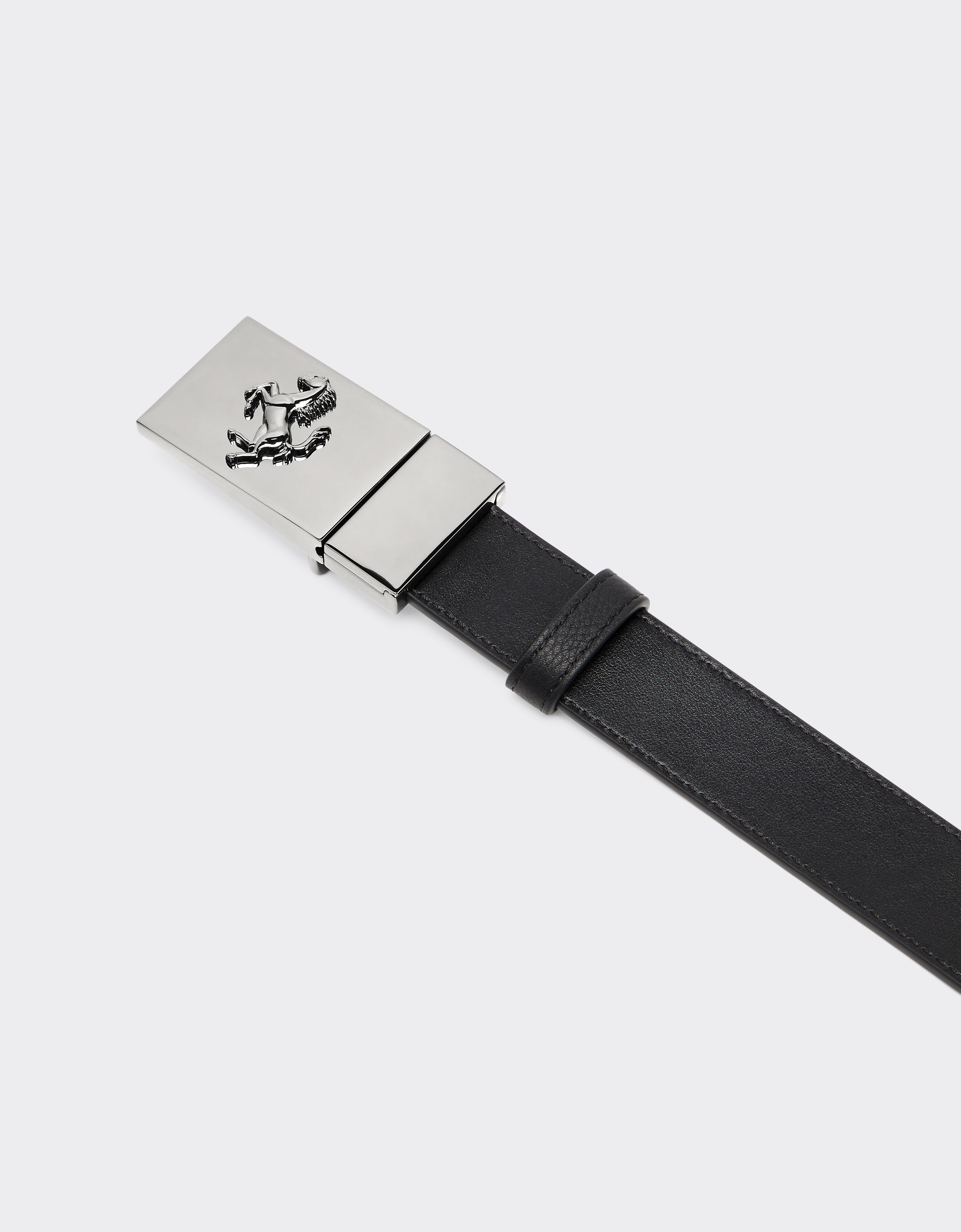 Ferrari Reversible Leather Belt In Black