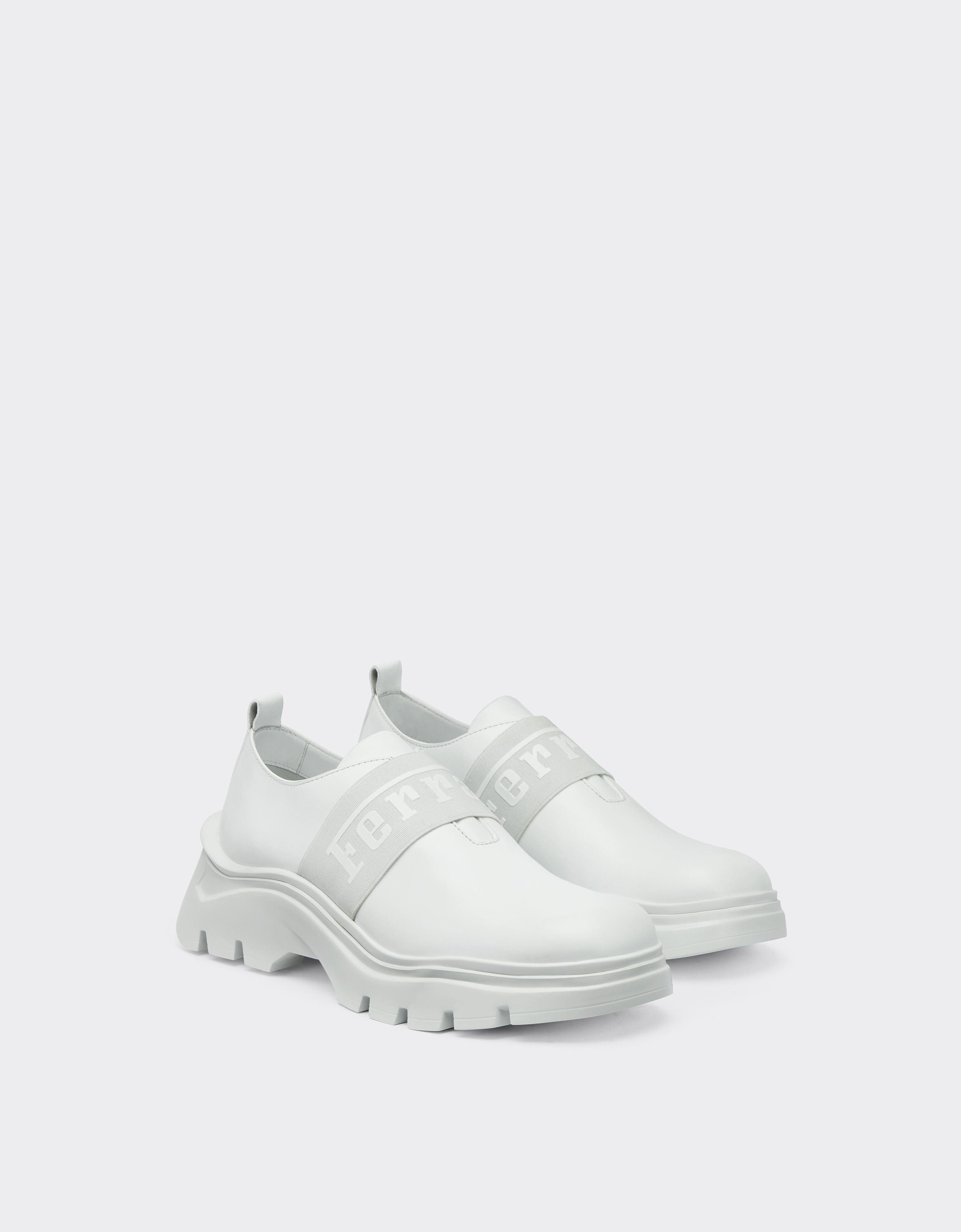 Shop Ferrari Leather Trainers With  Rubber Tape In Optical White