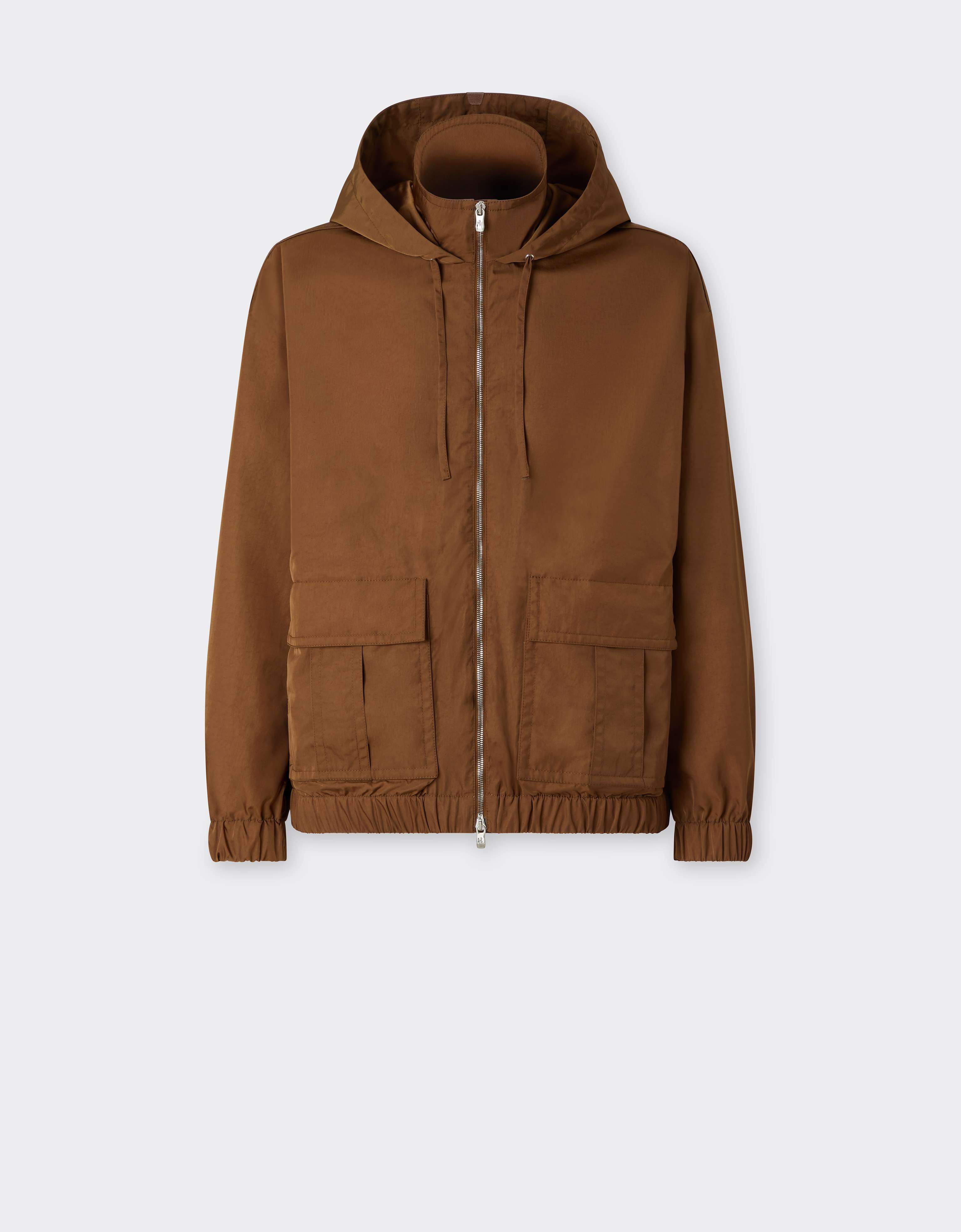 Ferrari Water-repellent Technical Knit Blouson In Brown