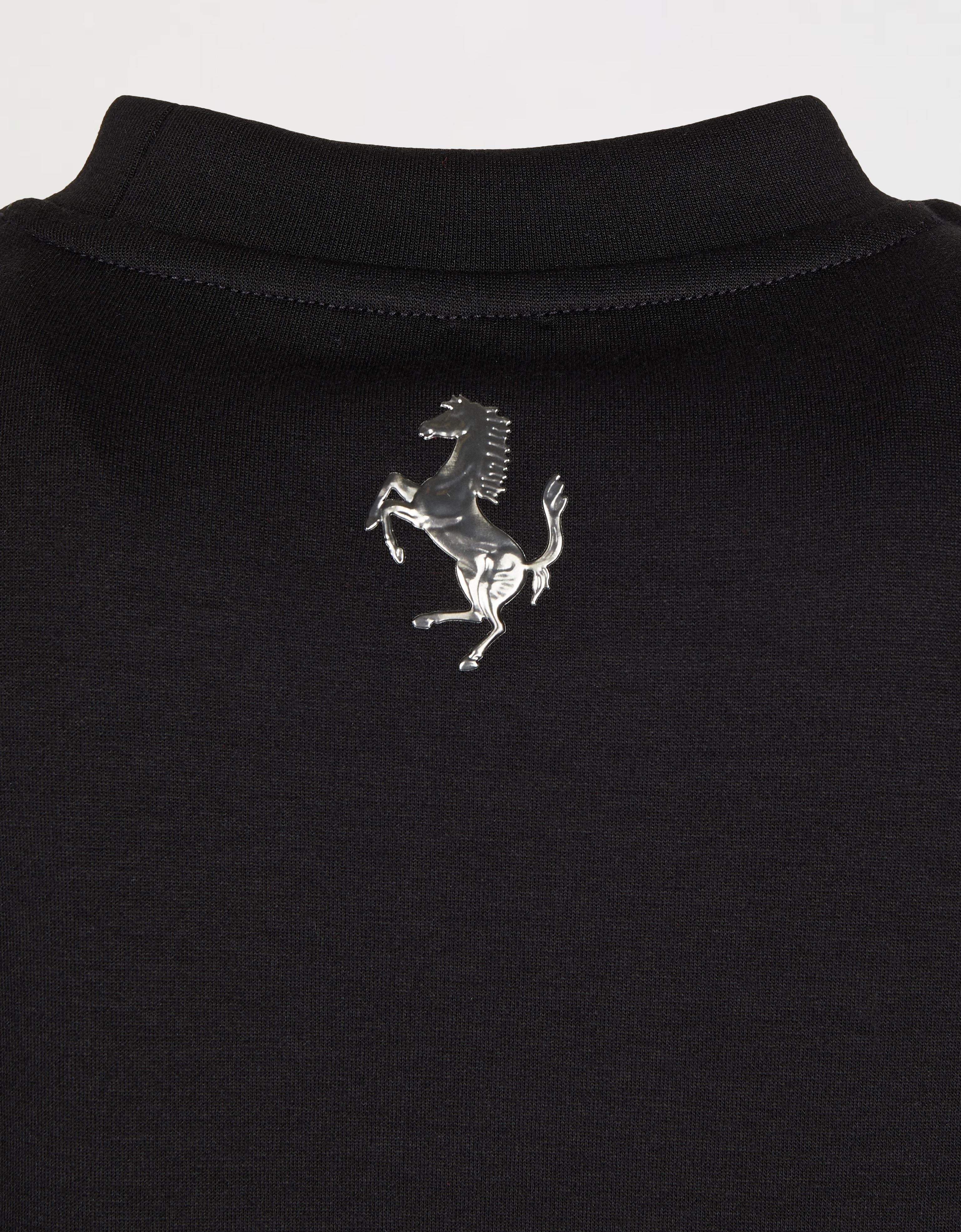 Ferrari Children's Sweatshirt In Recycled Scuba Fabric With Large Logo In Black