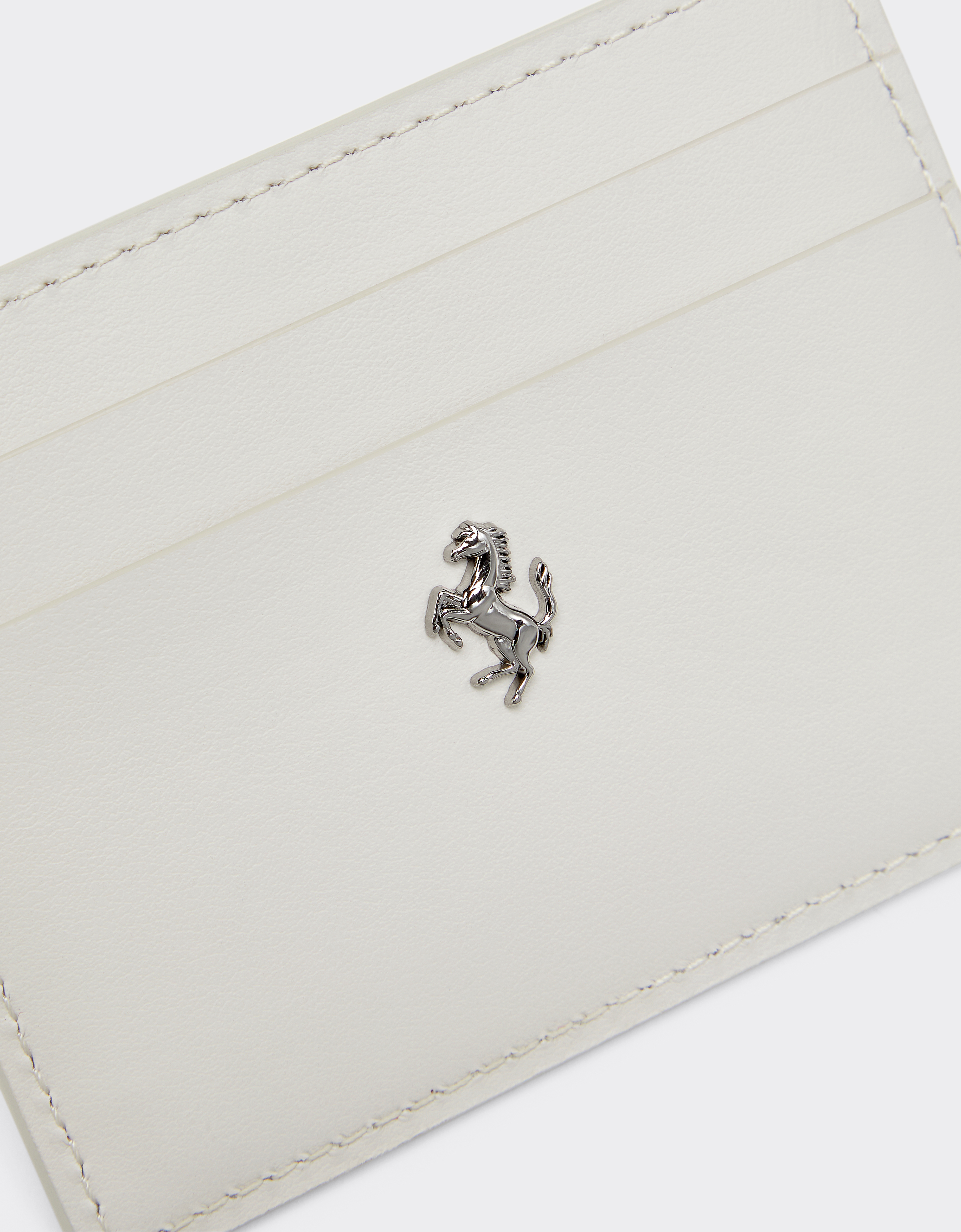 Ferrari Gt Card Holder In Leather In Ecru