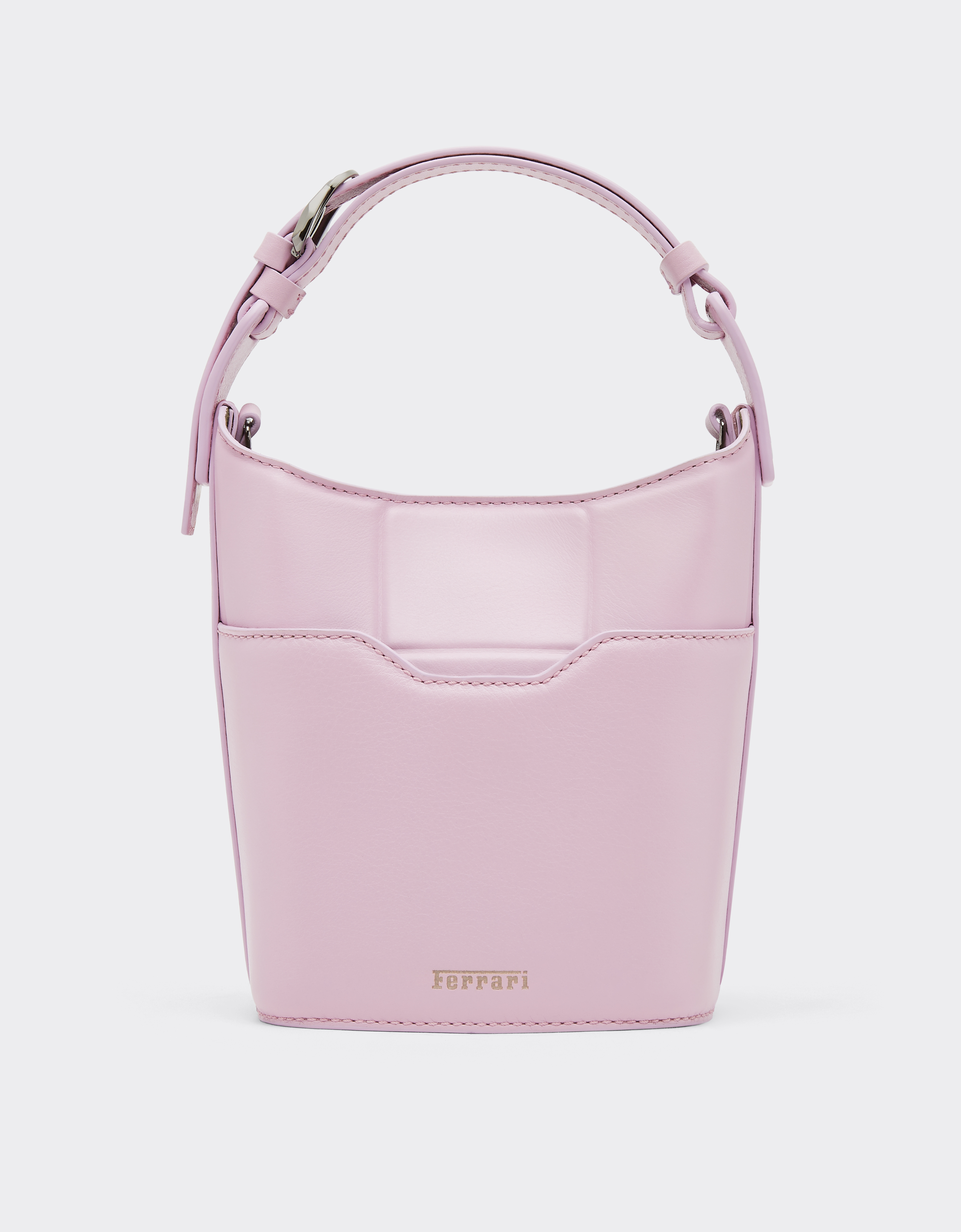 Ferrari Mini Leather Bucket Bag In Purple