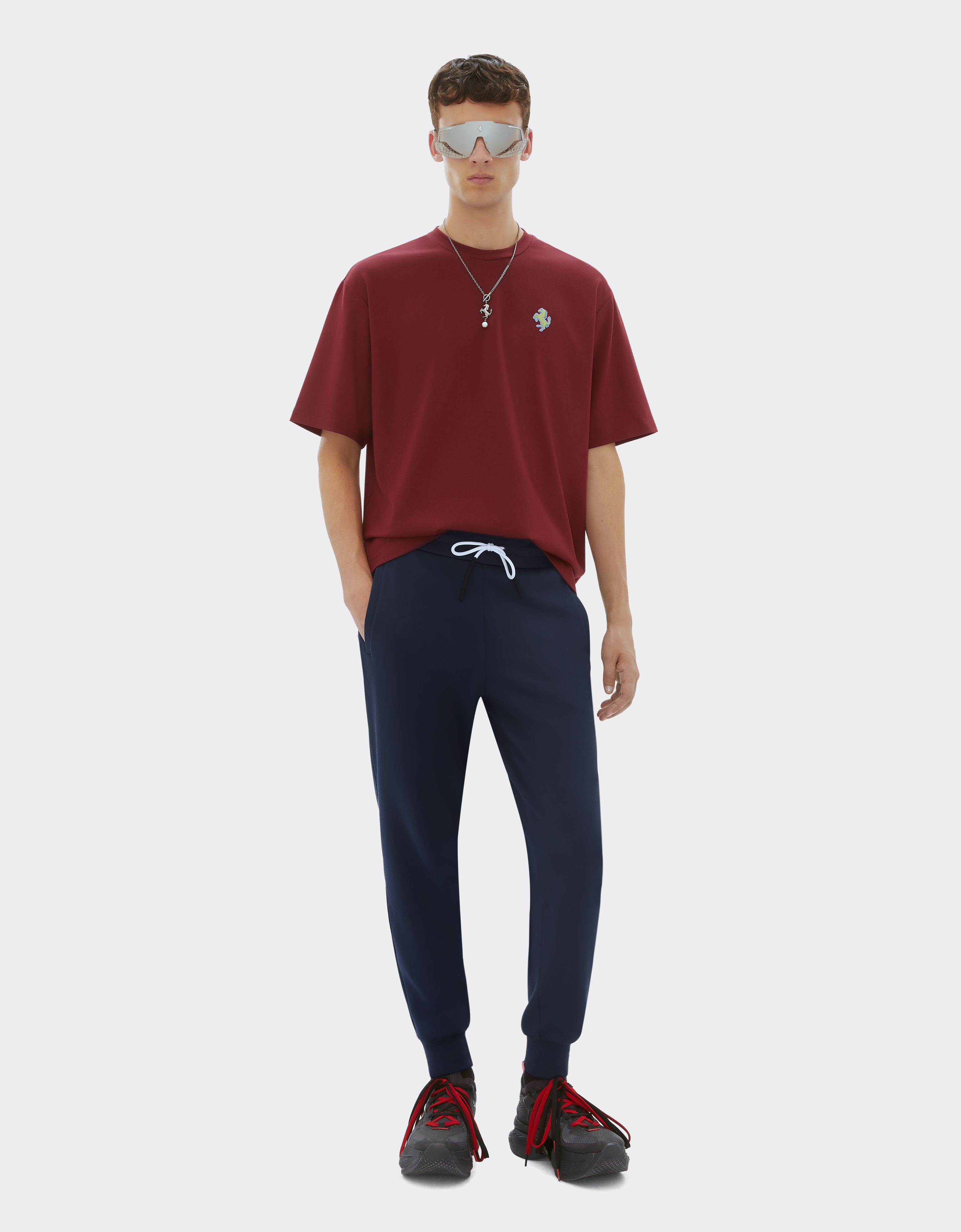 Ferrari Cotton-blend Joggers In Navy