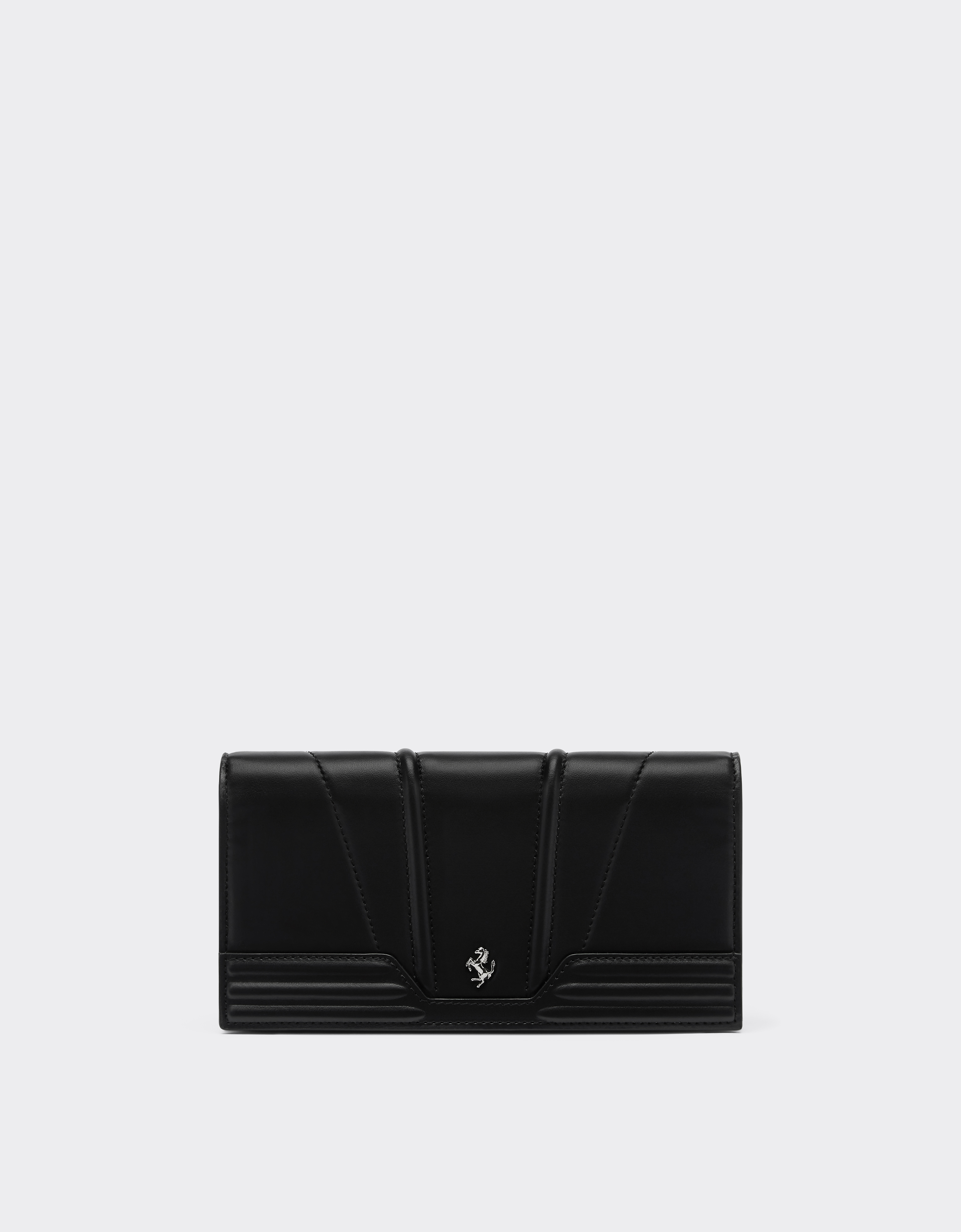 Ferrari Trifold Leather Wallet In Black
