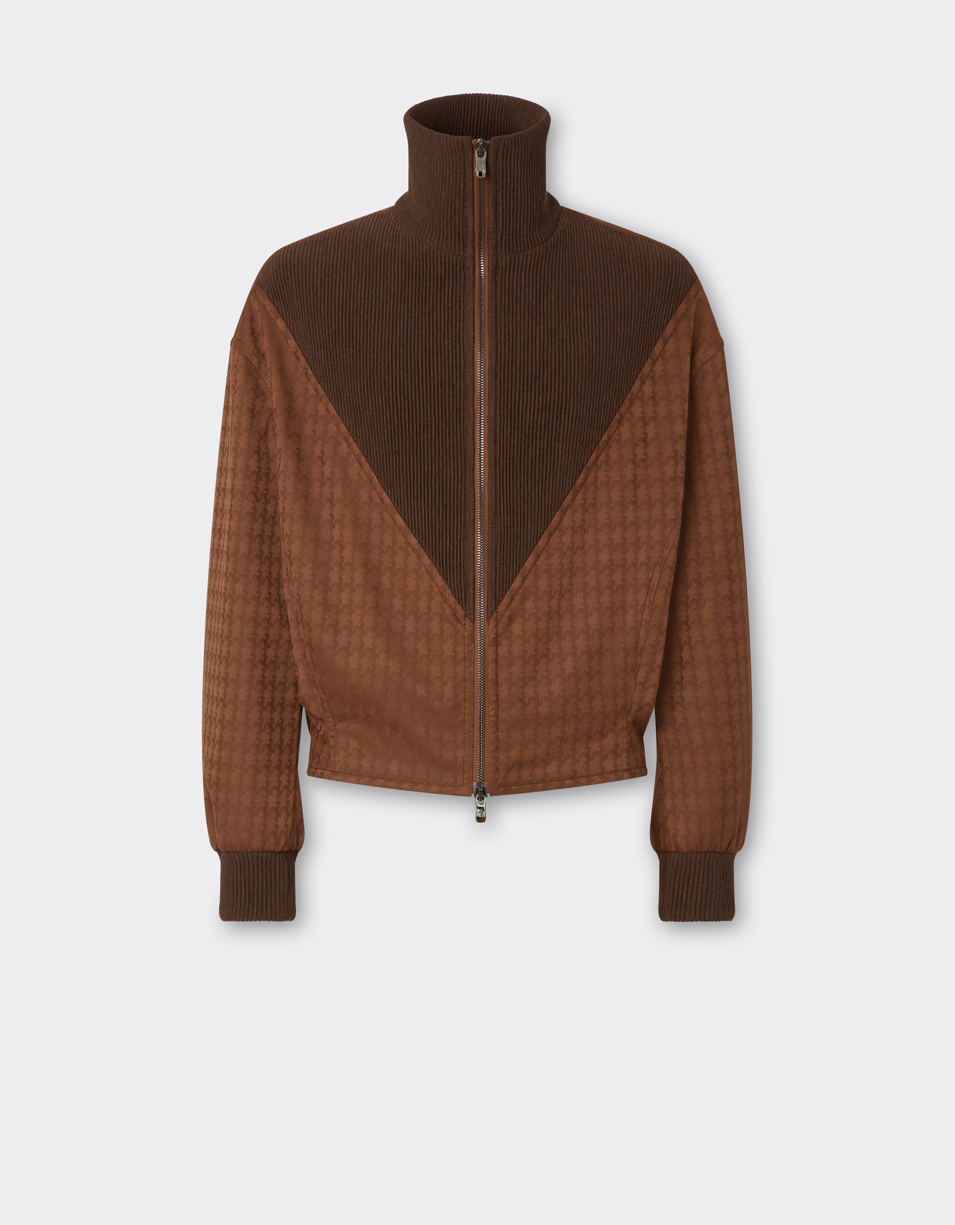 Ferrari Bomber Jacket In Q-cycle® Cotton Twill In Brown