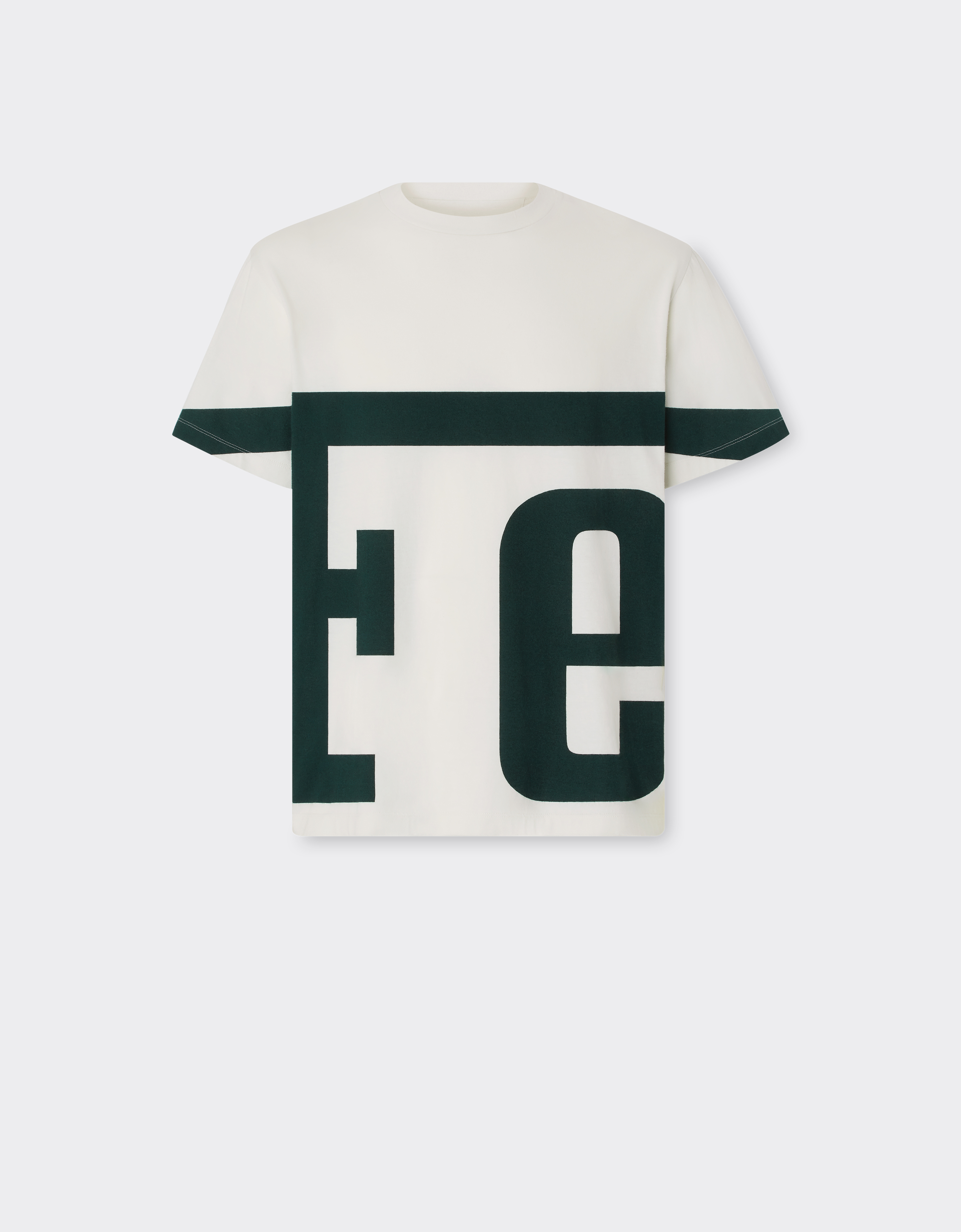 FERRARI FERRARI COTTON T-SHIRT WITH FERRARI MACRO-LETTERING