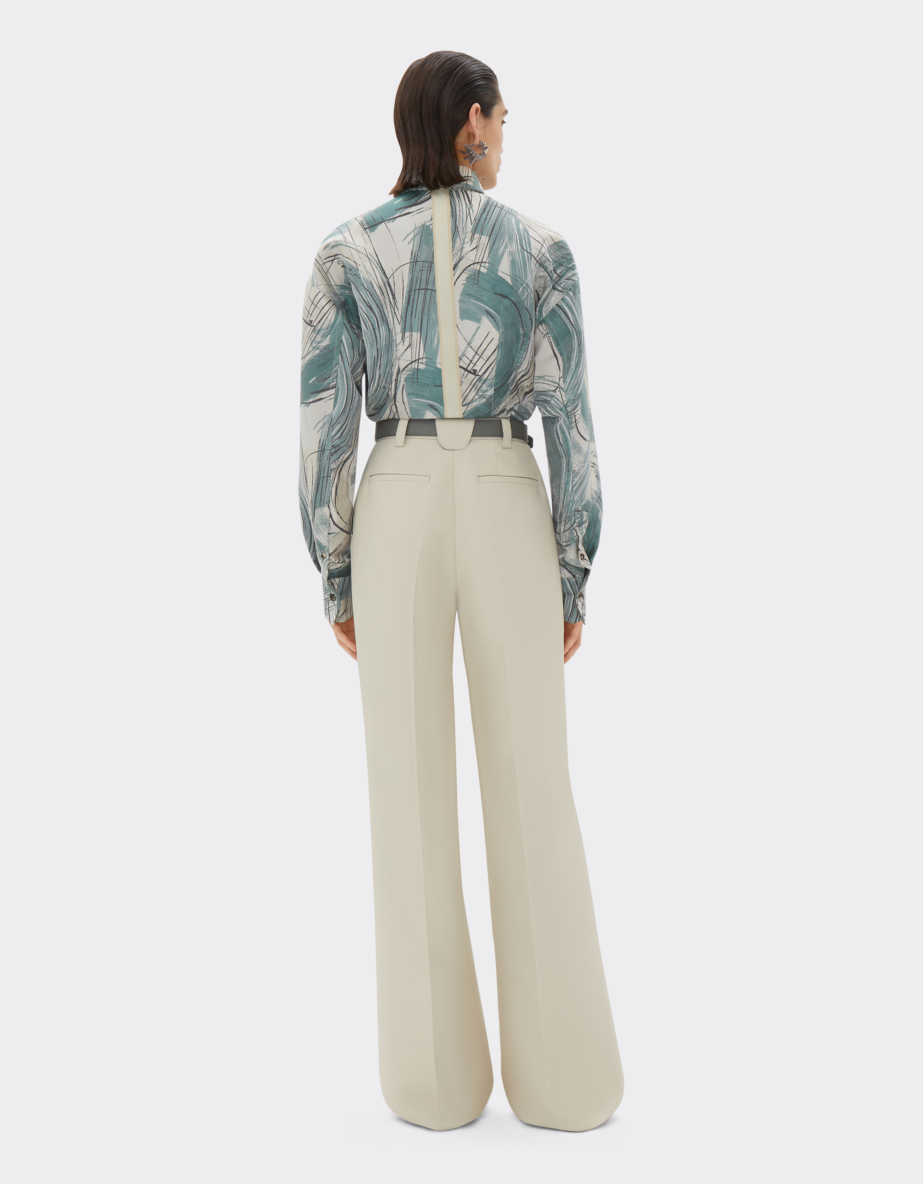 Ferrari Trousers In Two-tone Double-sided Tech Fabric In Ecru