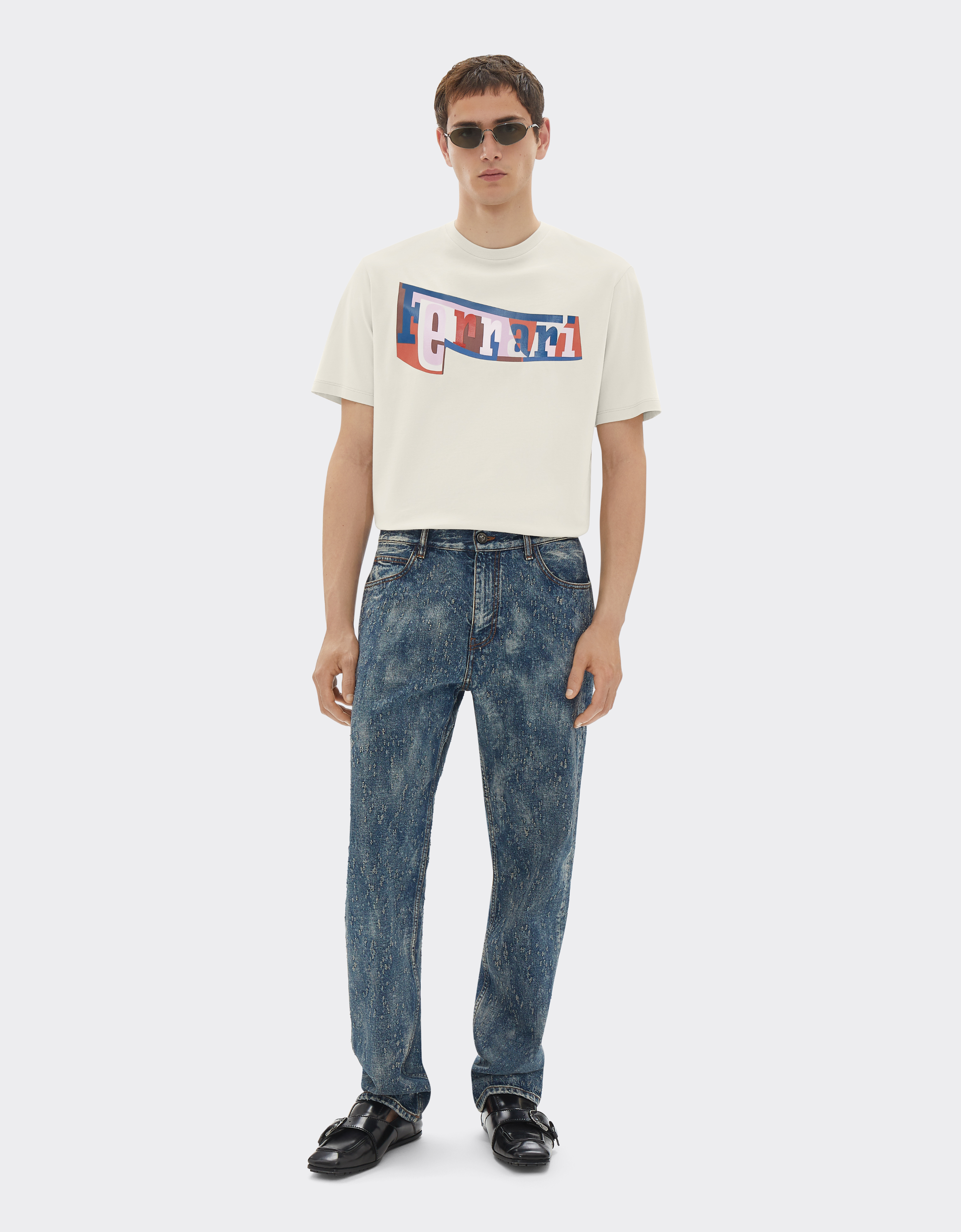 Ferrari T-shirt With Color Block Logo Print