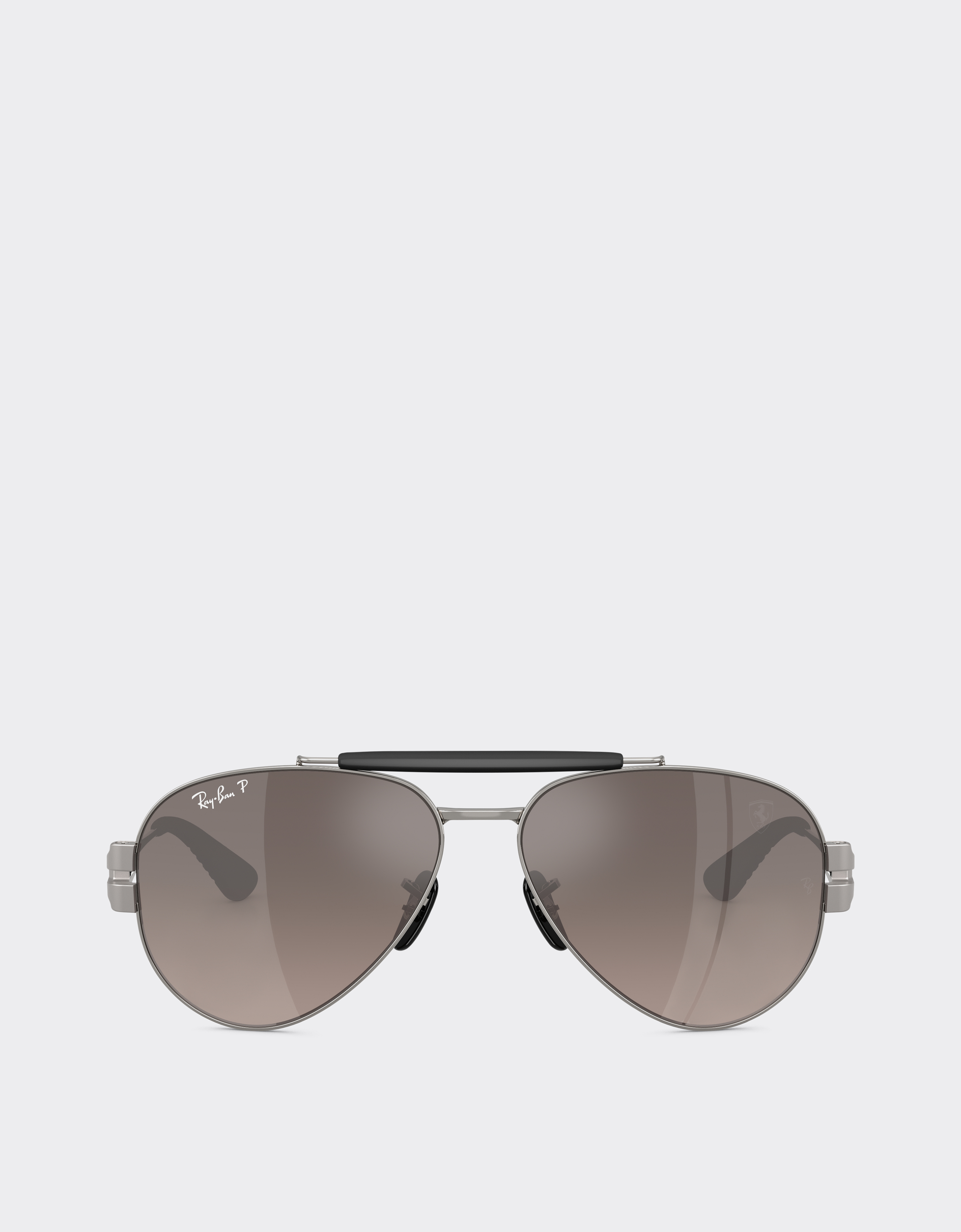 Ferrari Ray-ban For Scuderia  Rb3762m In Gunmetal Grey Metal With Polarised Gradient Grey Len In Ingrid