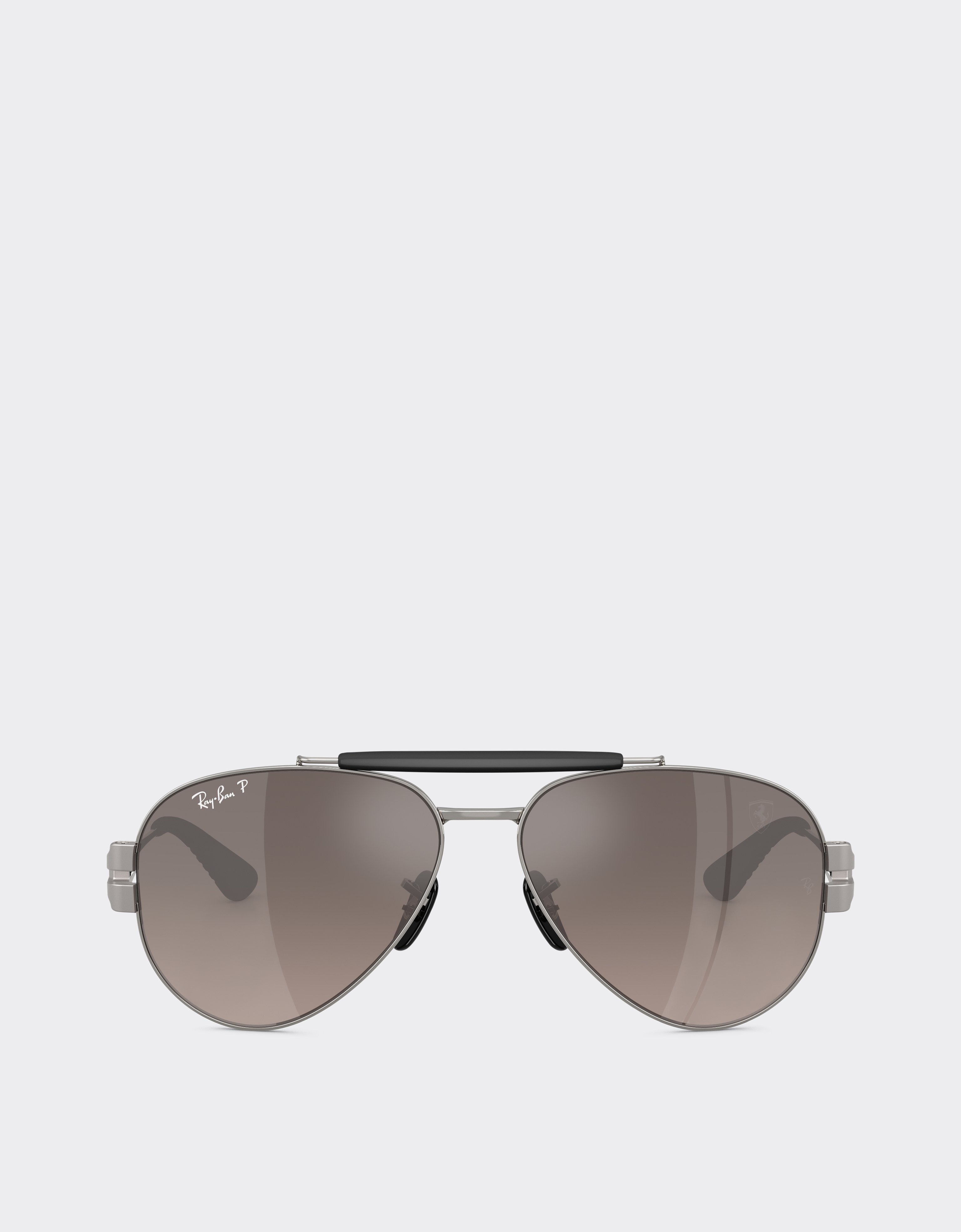 Ferrari Ray-ban For Scuderia Rb3762m In Gunmetal Grey Metal With Polarised Gradient Grey Len In Ingrid