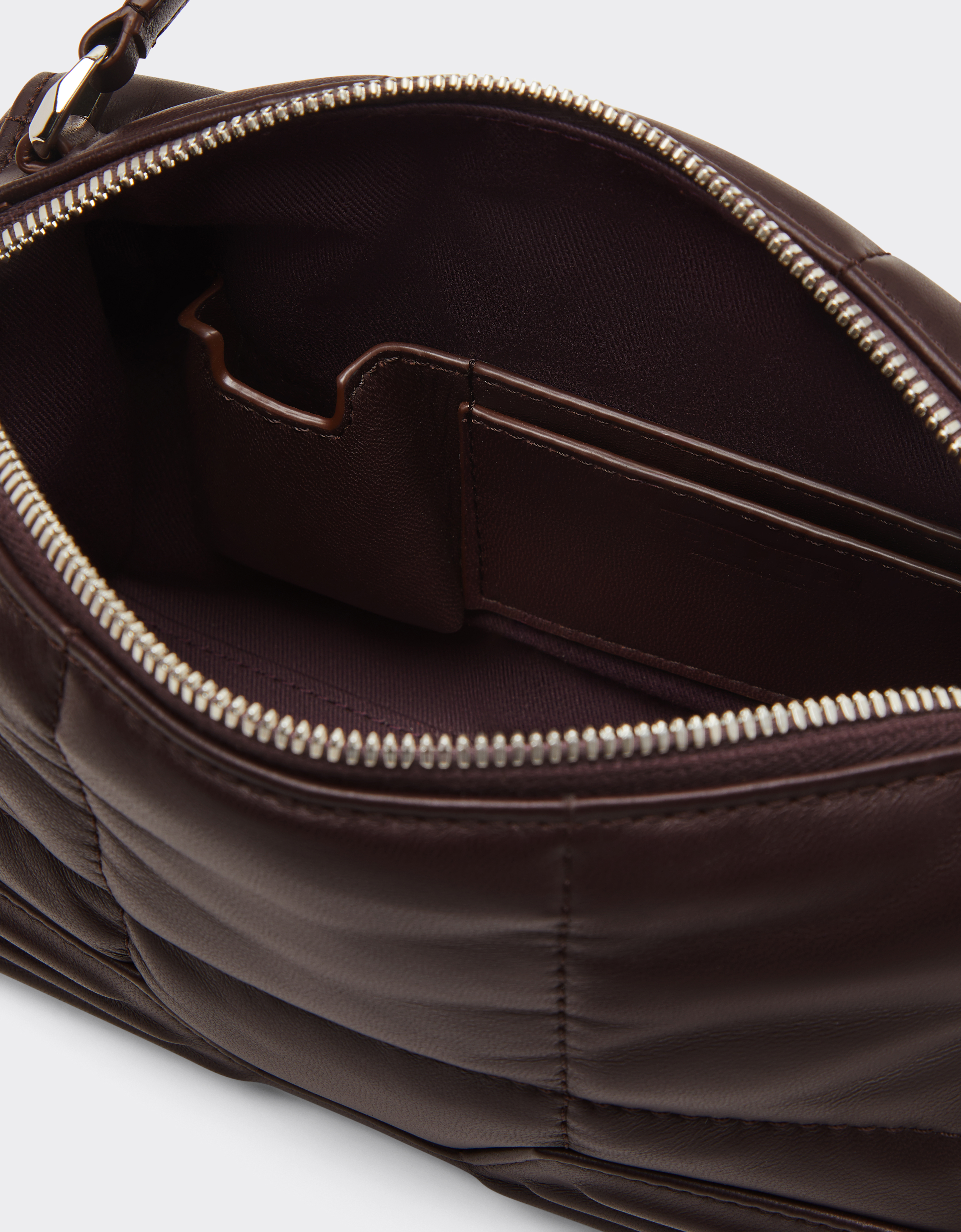 Ferrari Gt Soft Shoulder Bag In Quilted Leather In Brown