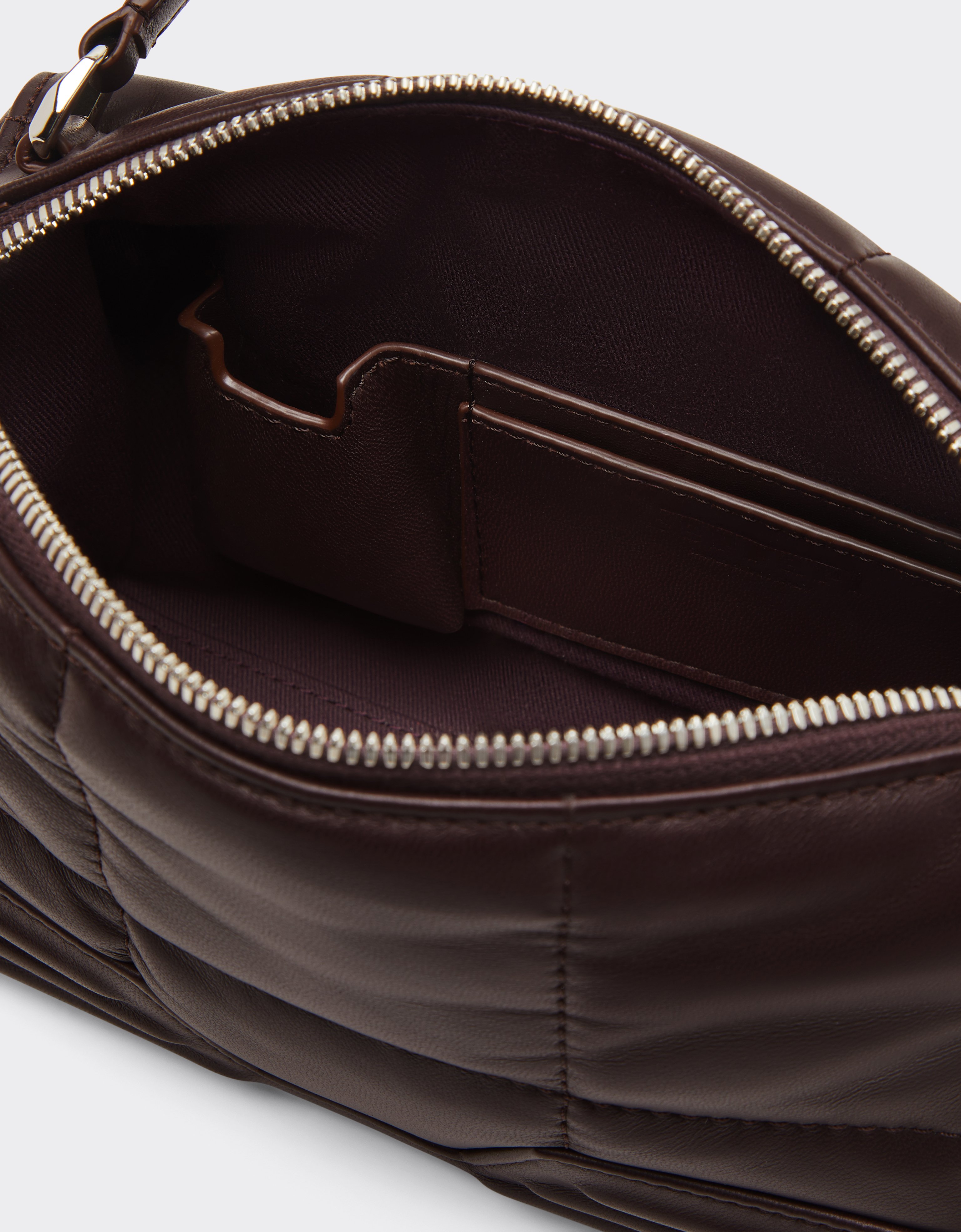 Ferrari Gt Soft Shoulder Bag In Quilted Leather In Brown