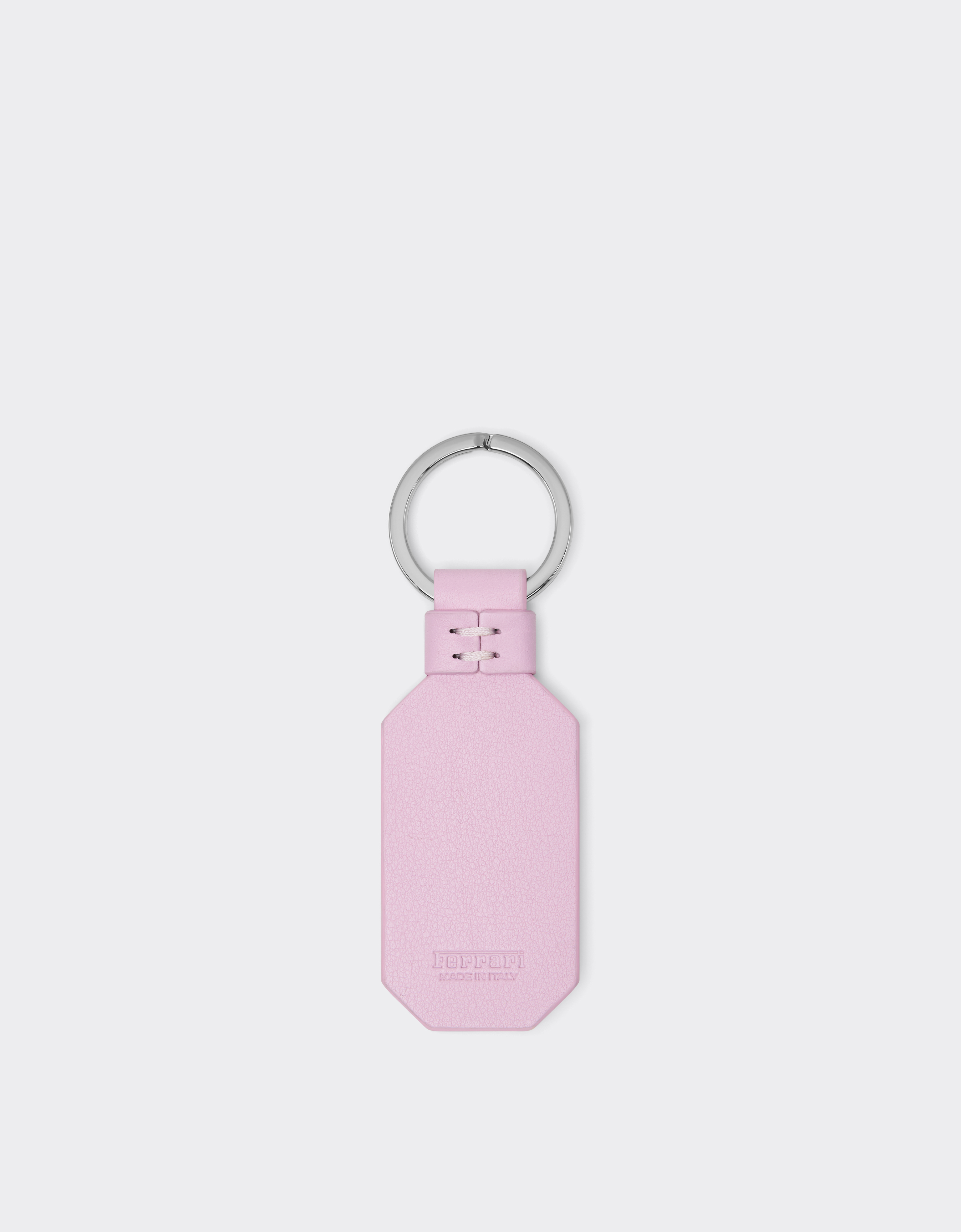 Ferrari Leather Keychain With Prancing Horse In Purple