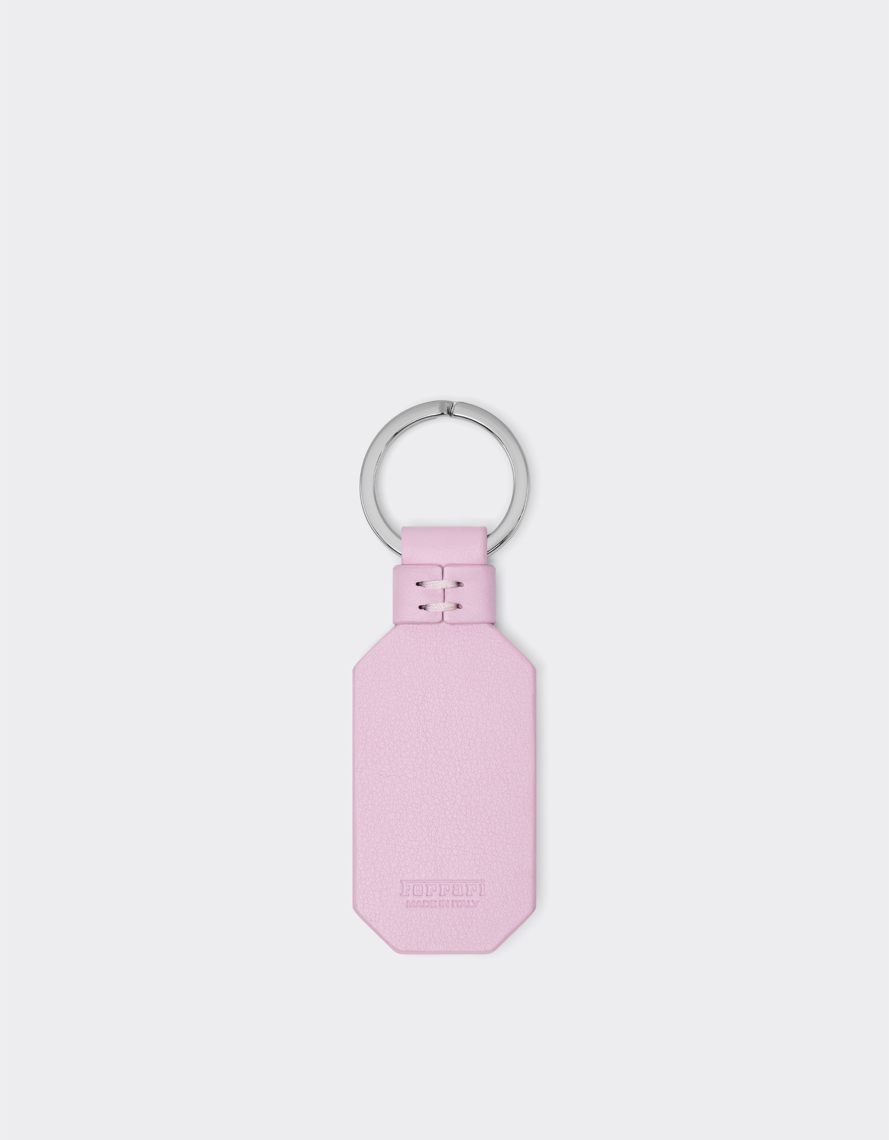 Ferrari Leather Keychain With Prancing Horse In Purple
