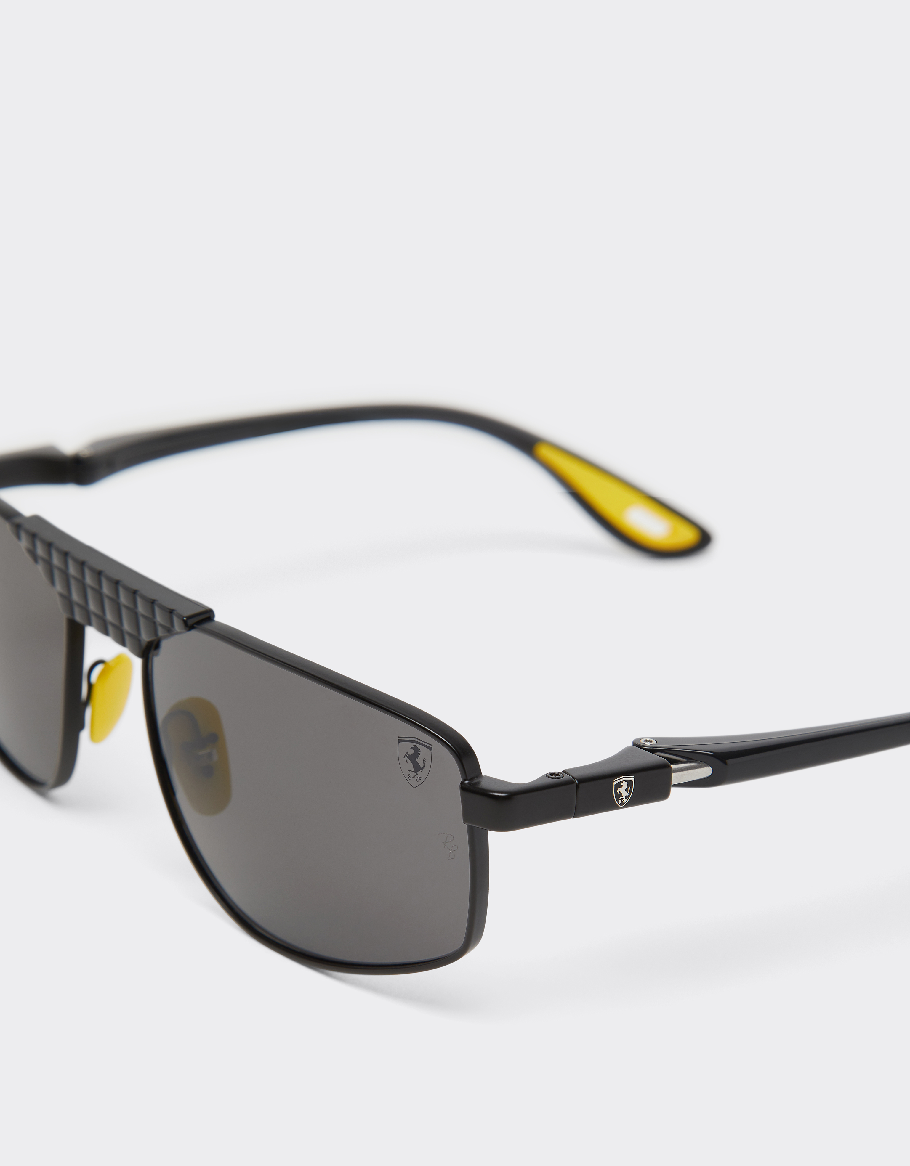 Ferrari Ray-ban For Scuderia  Rb3776m In Matt Black Metal With Dark Grey Lenses In Black
