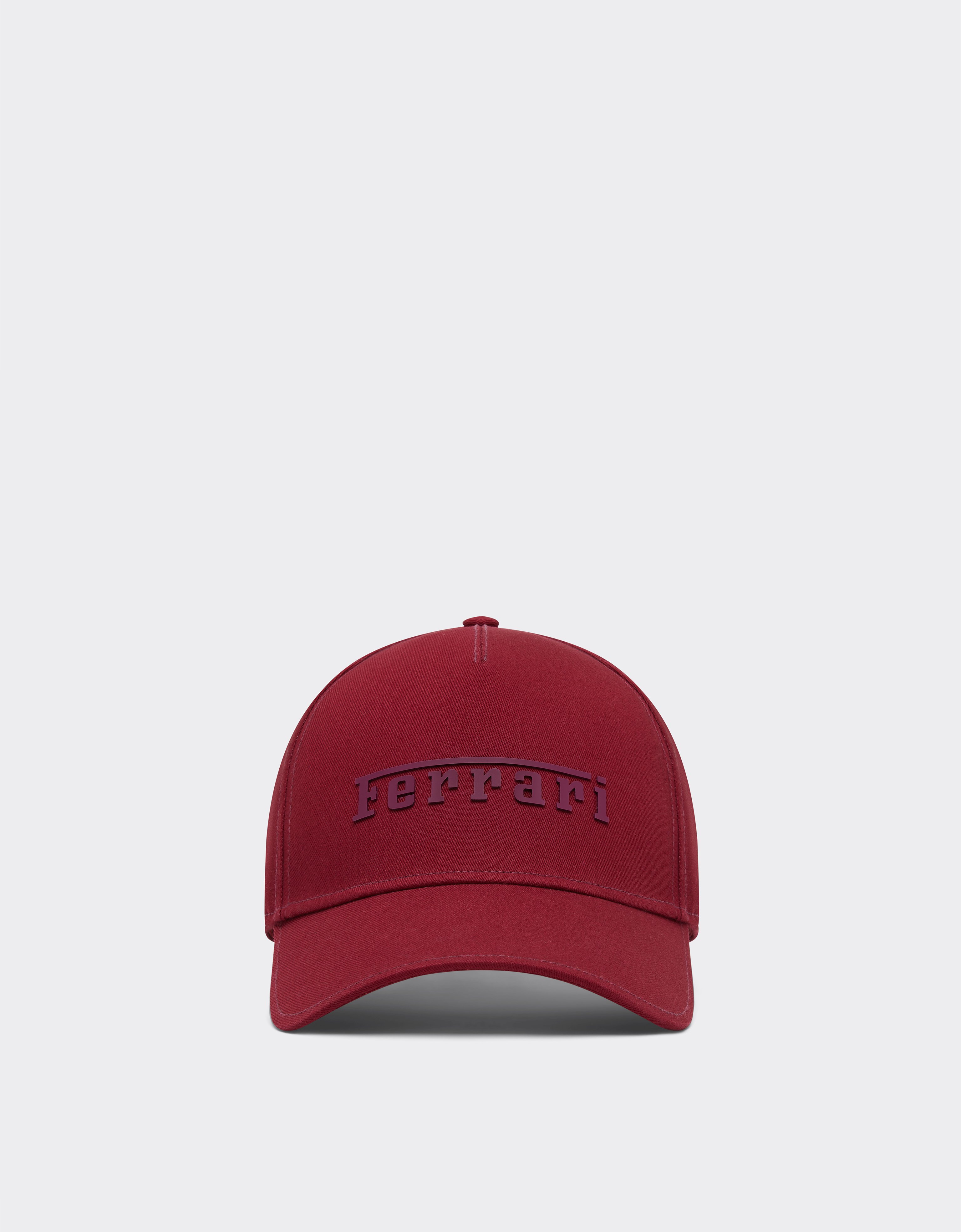 Cotton cap with Ferrari logo in Cherry | Ferrari®