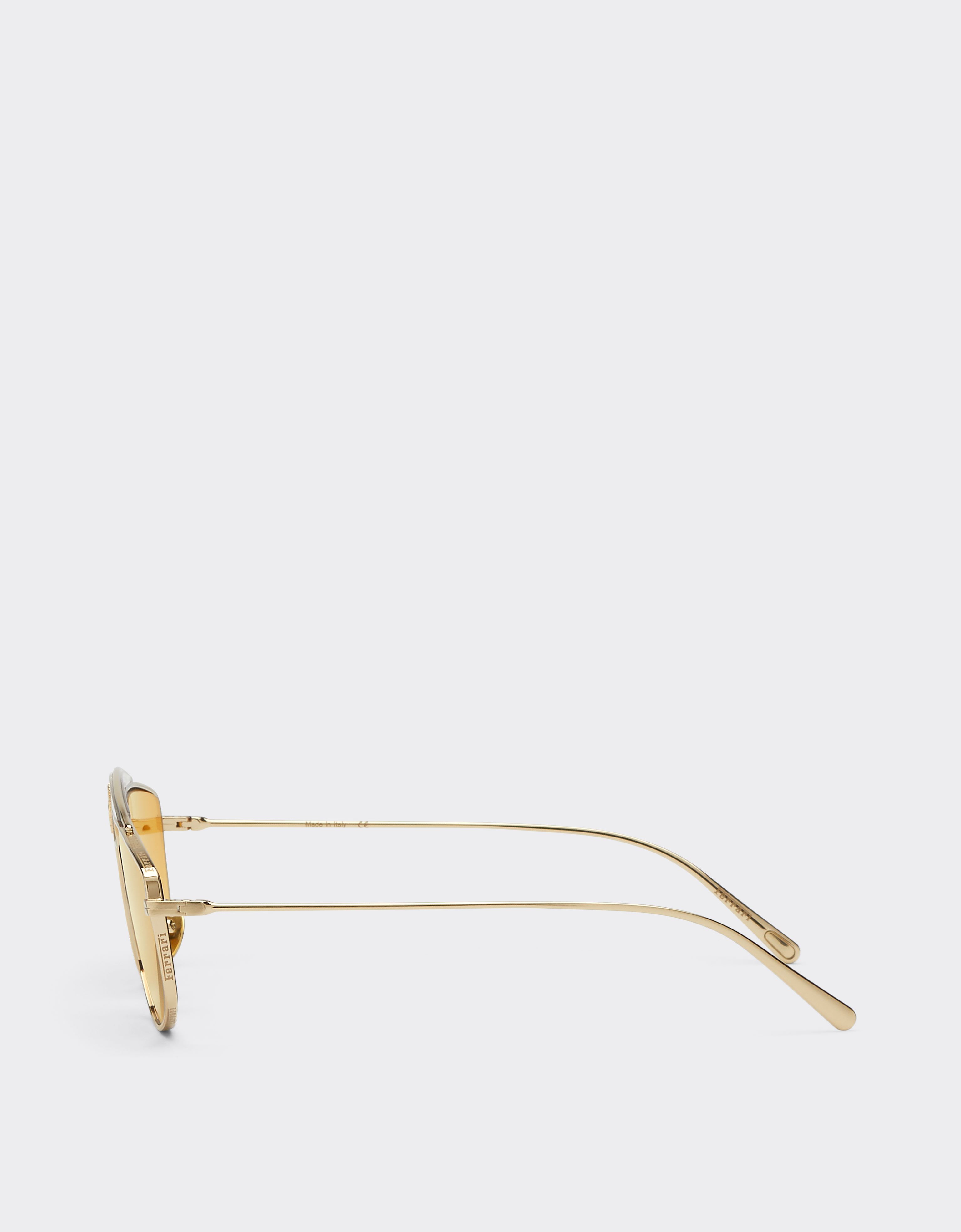 Shop Ferrari Sunglasses With Yellow Lenses In Gold