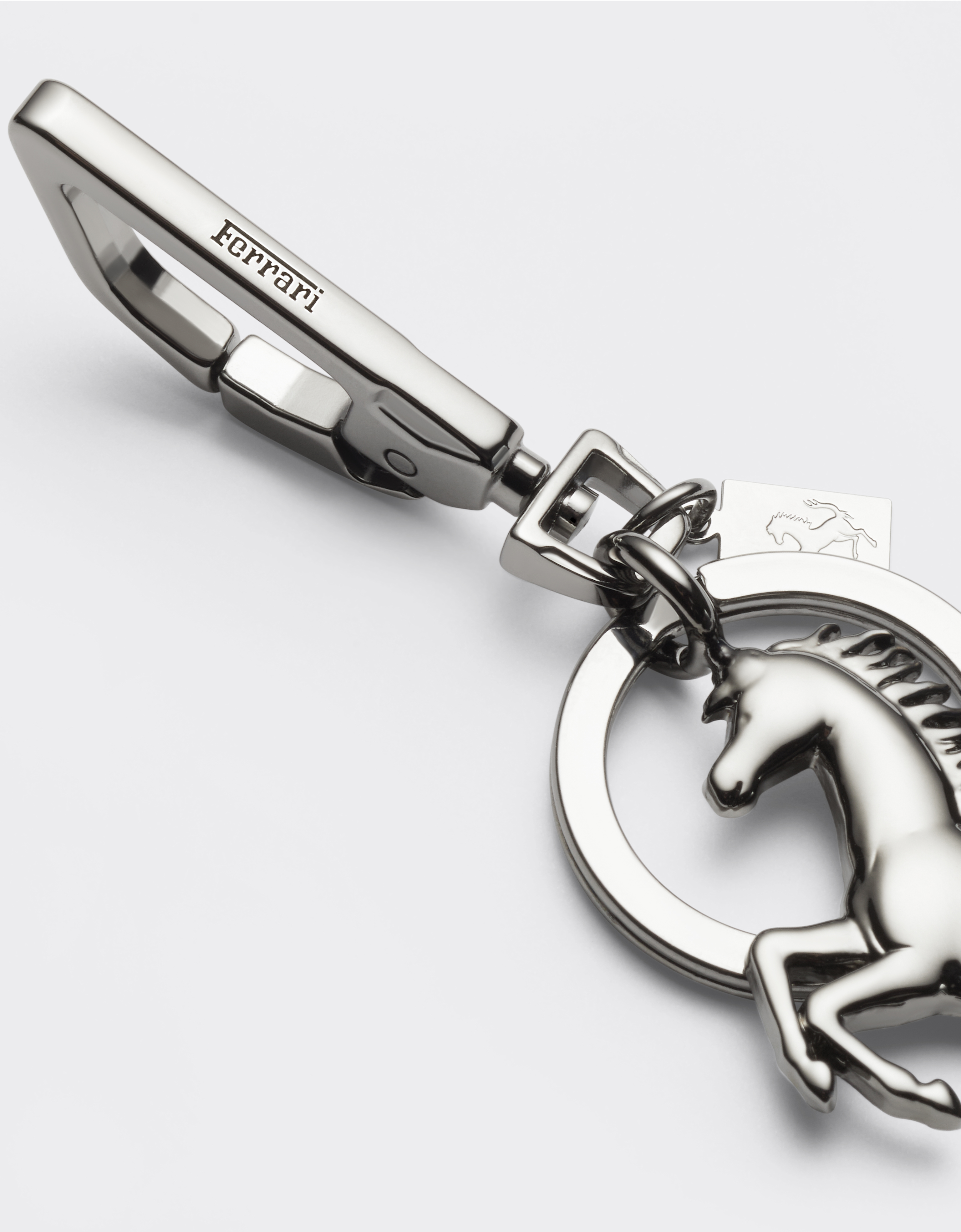 Ferrari Prancing Horse Keychain And Charm In Charcoal