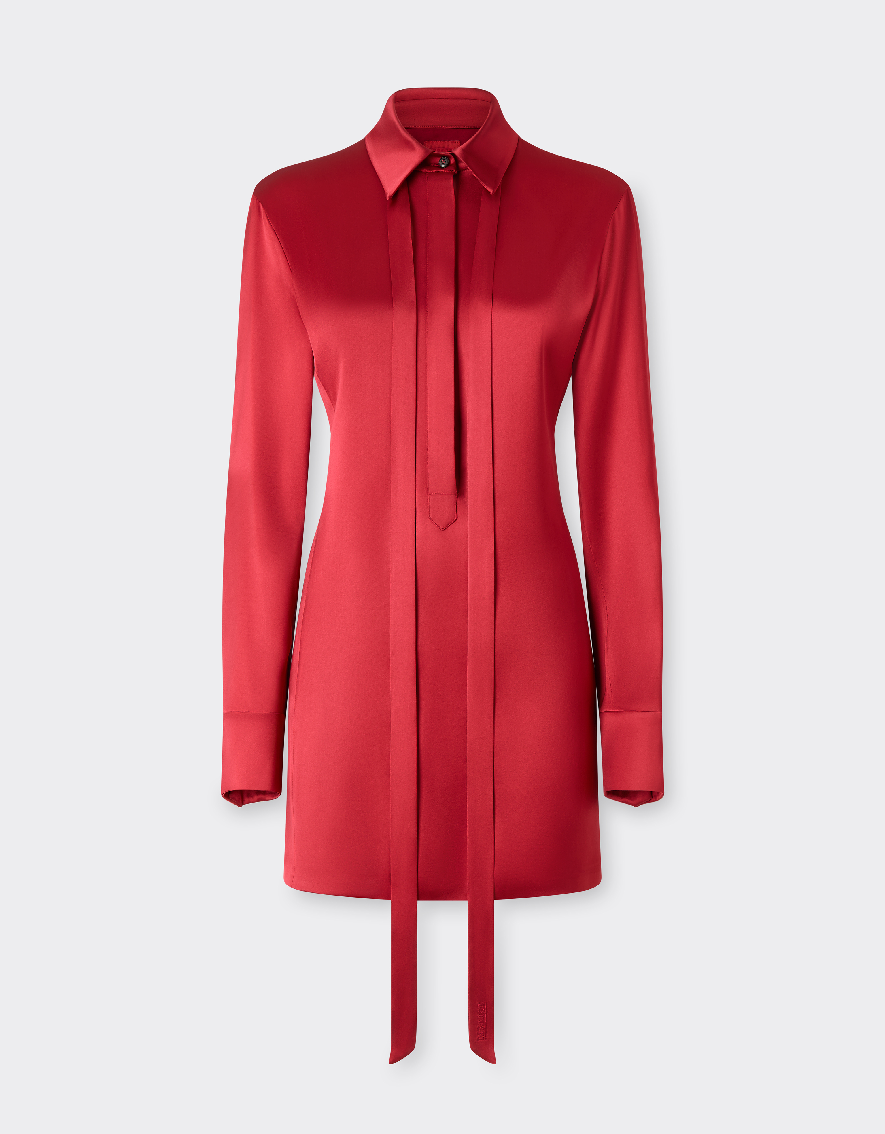 Ferrari Stretch Satin Mini Dress In Red