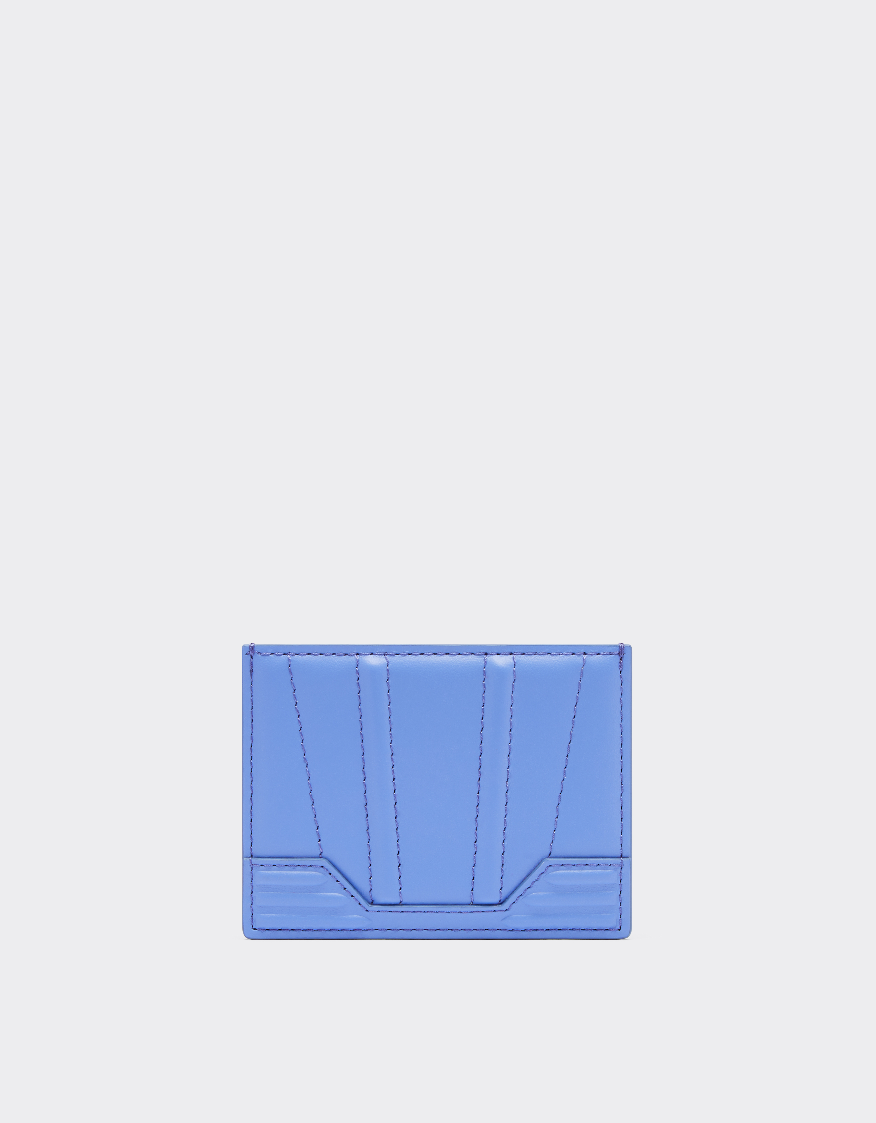 Ferrari Gt Card Case In Smooth Leather In Cyan
