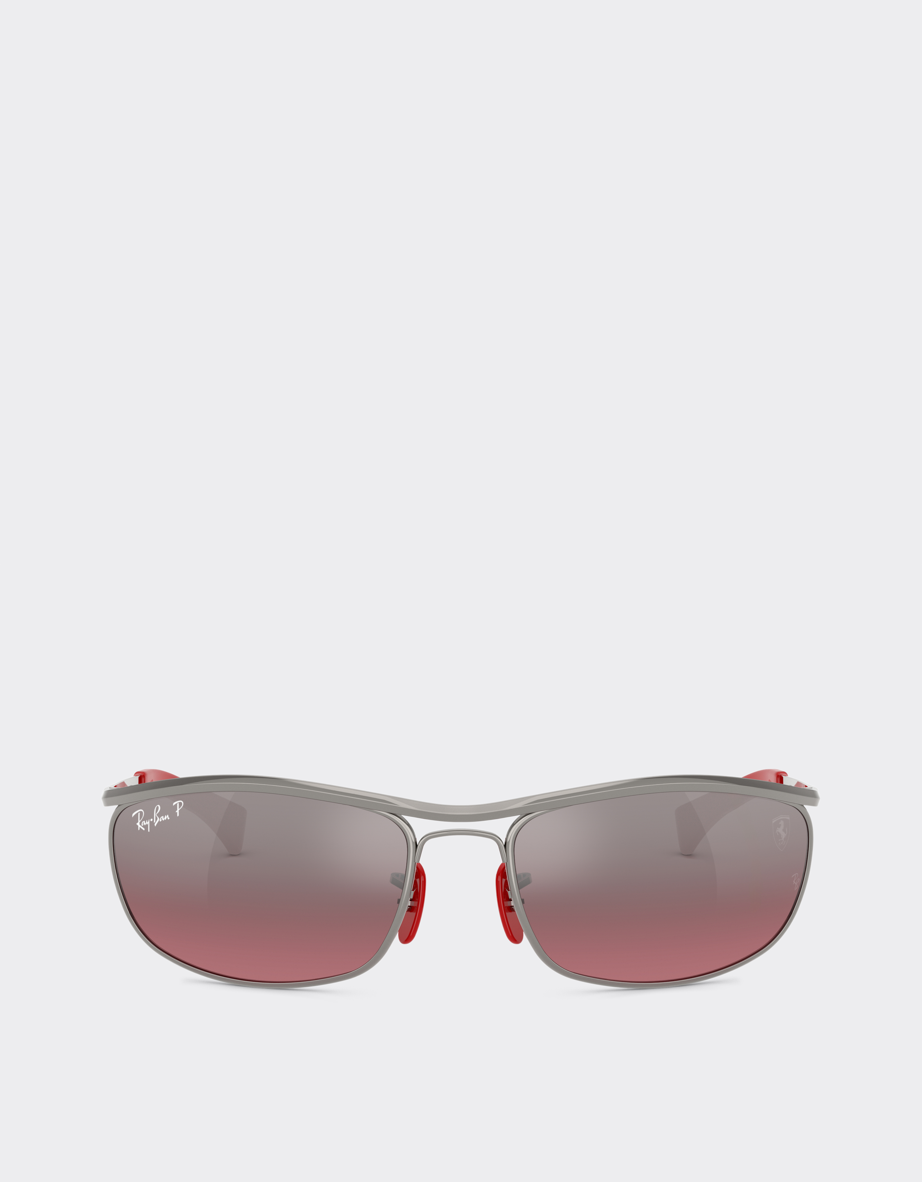 Ferrari Unisex Gunmetal Ray-Ban For Scuderia Rb3819m In Grey Metal With Polarised Silver Gradient Burgundy Lenses - Sunglasses Os