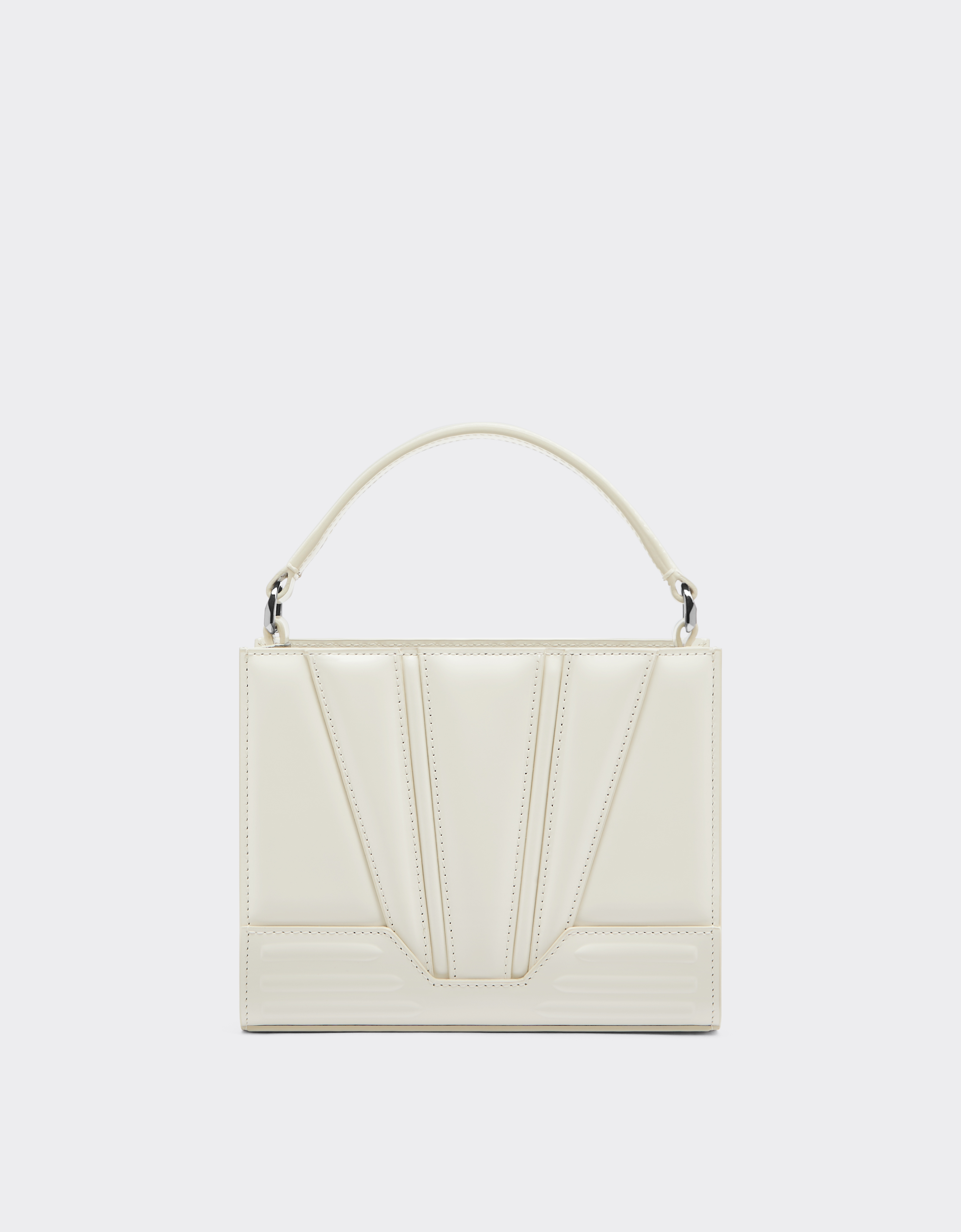 Ferrari Gt Micro Brushed Leather Tote Bag In Ivory