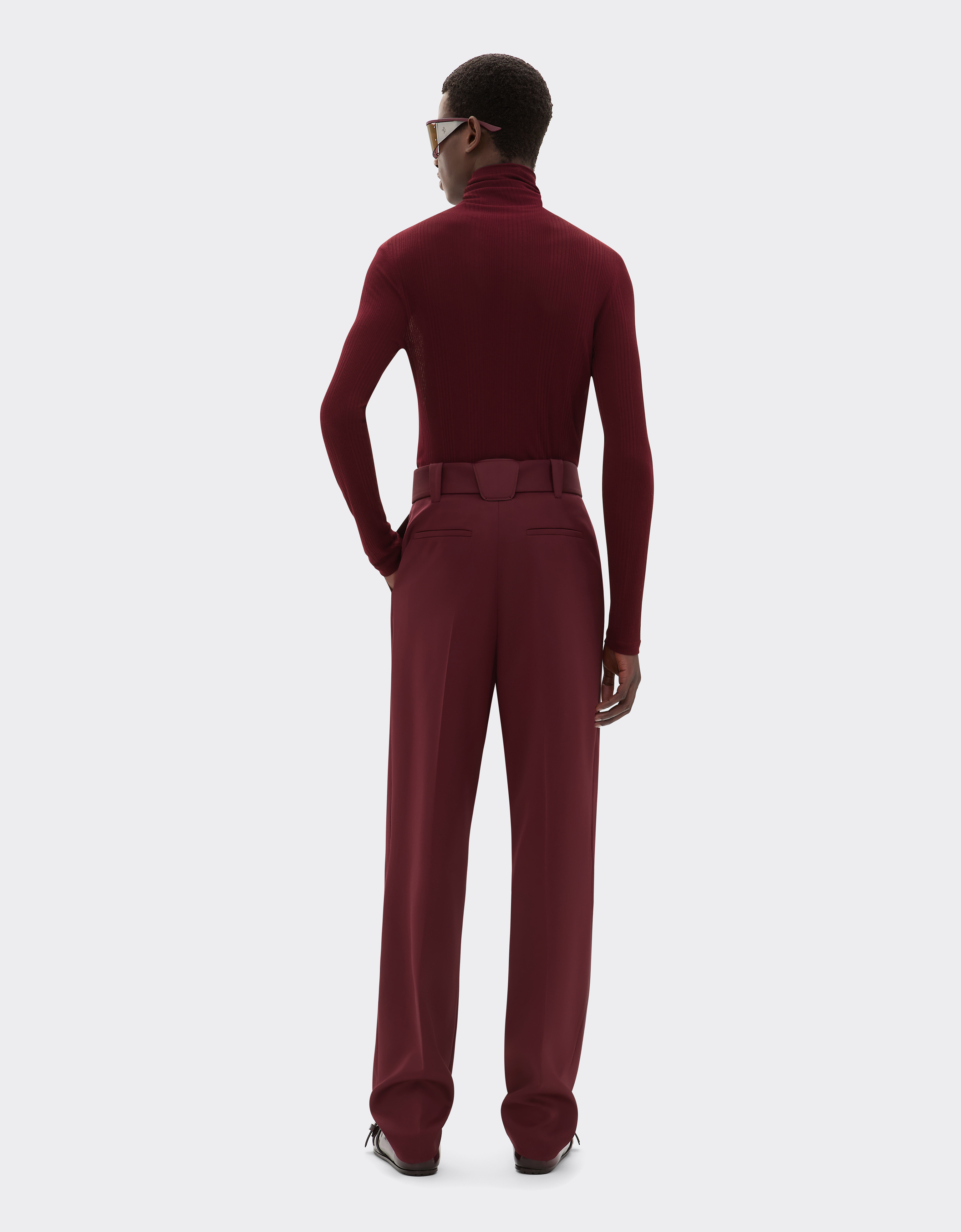 Ferrari High-neck Jersey Top In Red