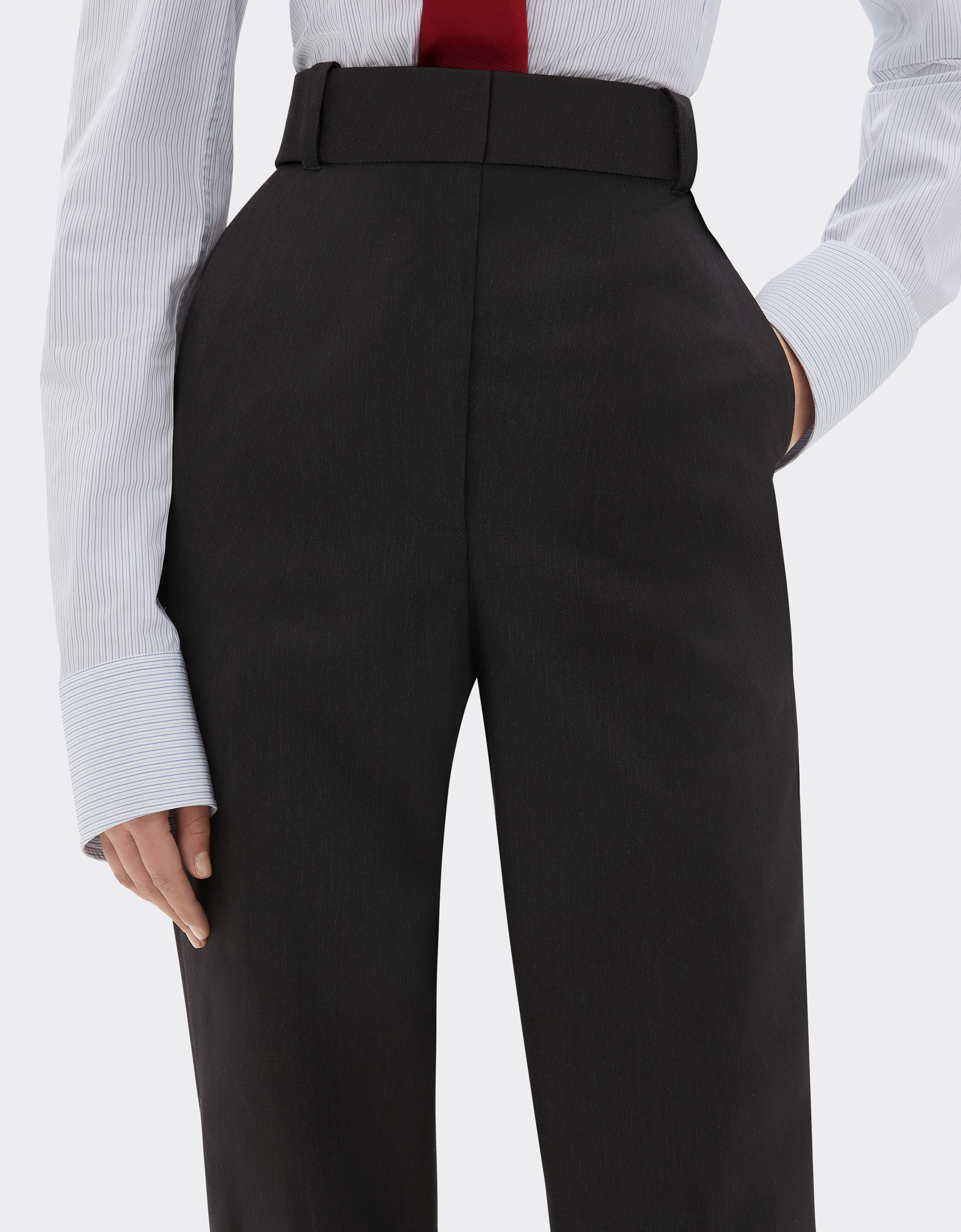 Ferrari Trousers In Q-cycle® Mélange Wool In Black