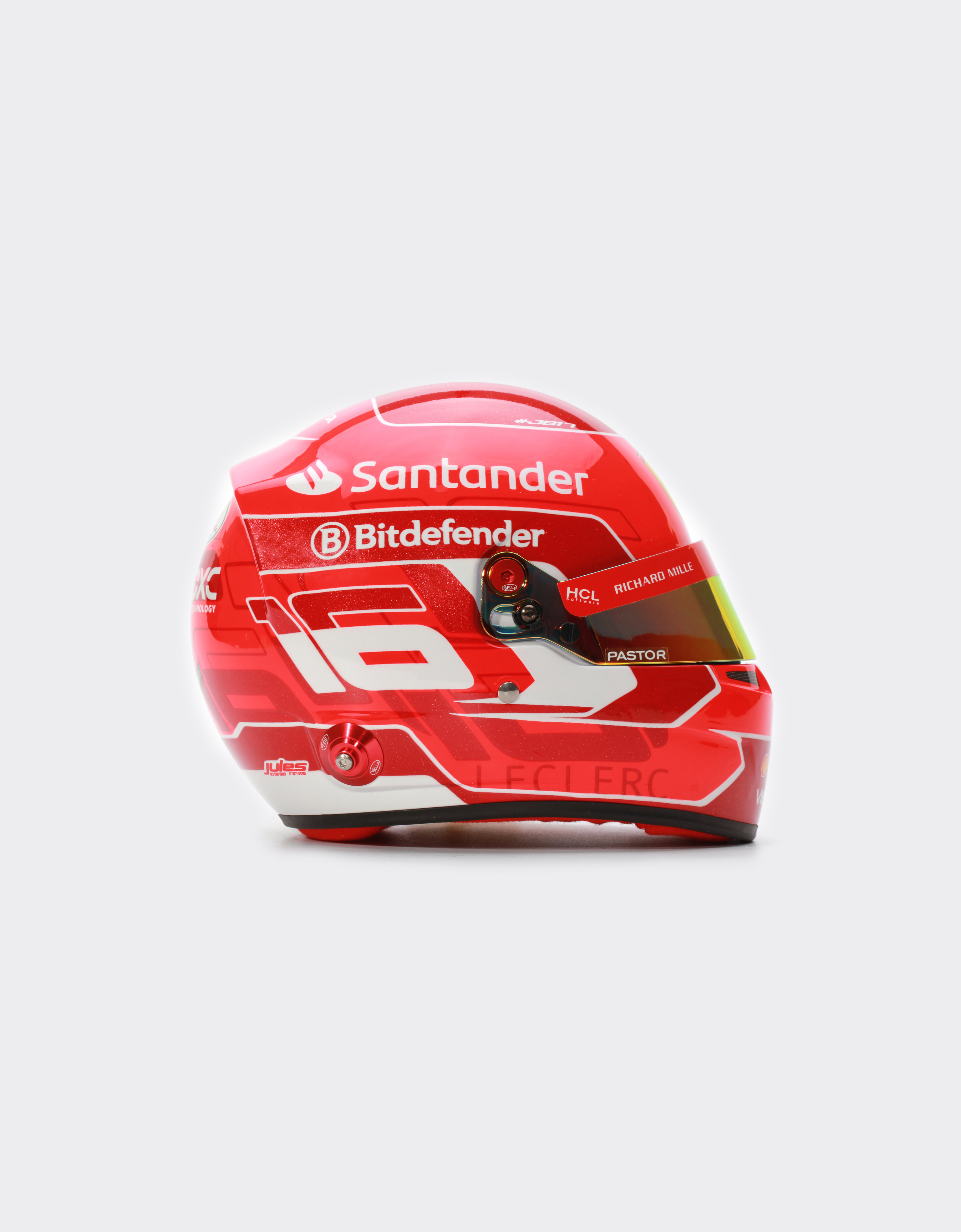 Ferrari Helm Charles Leclerc 2024 Im Maßstab 1:1 -  Helme Rot Os 