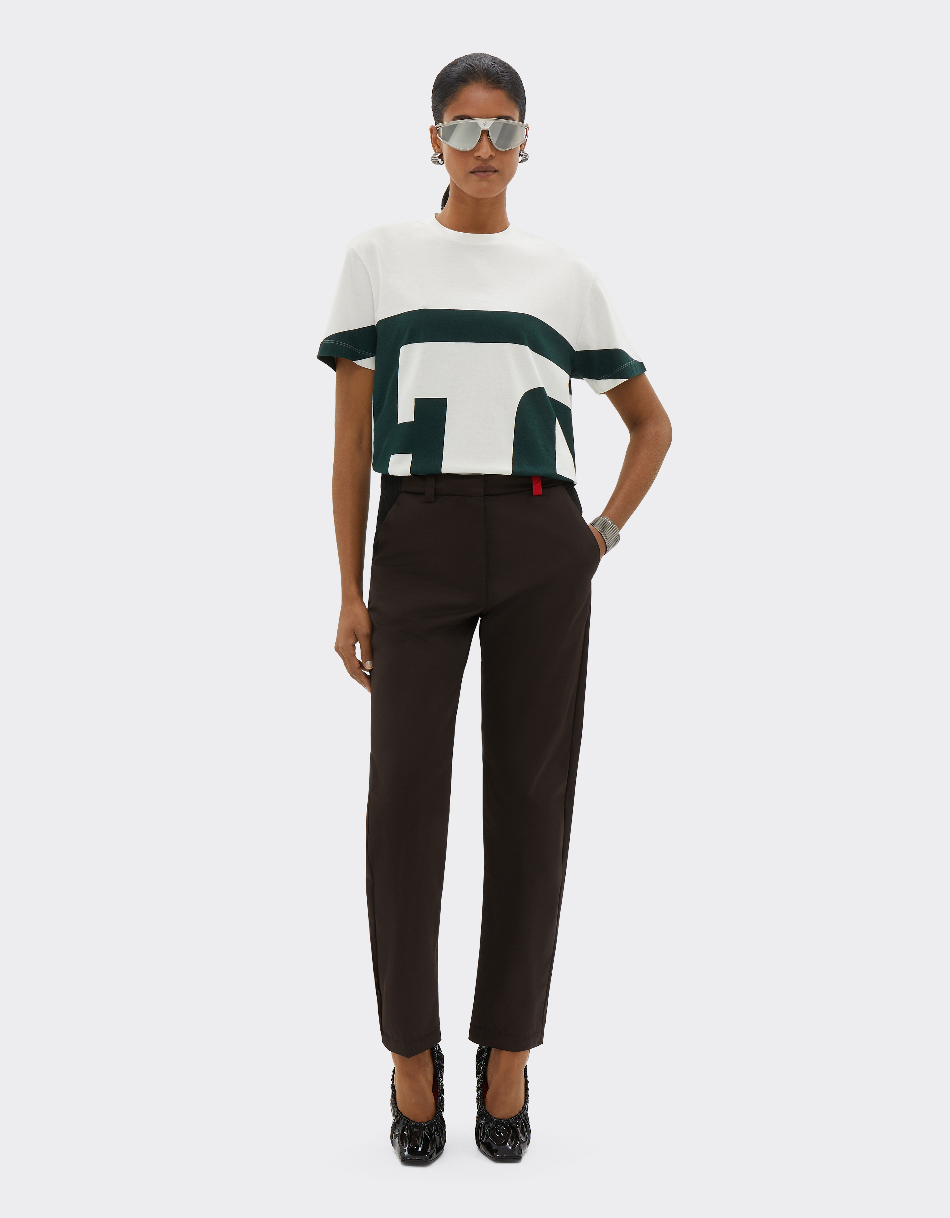 FERRARI FERRARI COTTON T-SHIRT WITH FERRARI MACRO-LETTERING